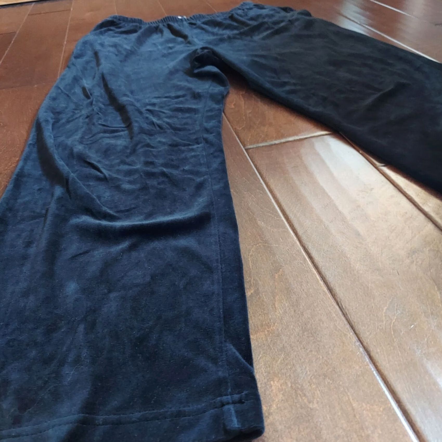 Liz Claiborne Liz Claiborne Women's Black Velvet Sweatpants M - Pants, Regular, Solid, Cotton Polyester, Casual Travel, Womens Size 32" / US 10 / IT 46 - 6 Thumbnail
