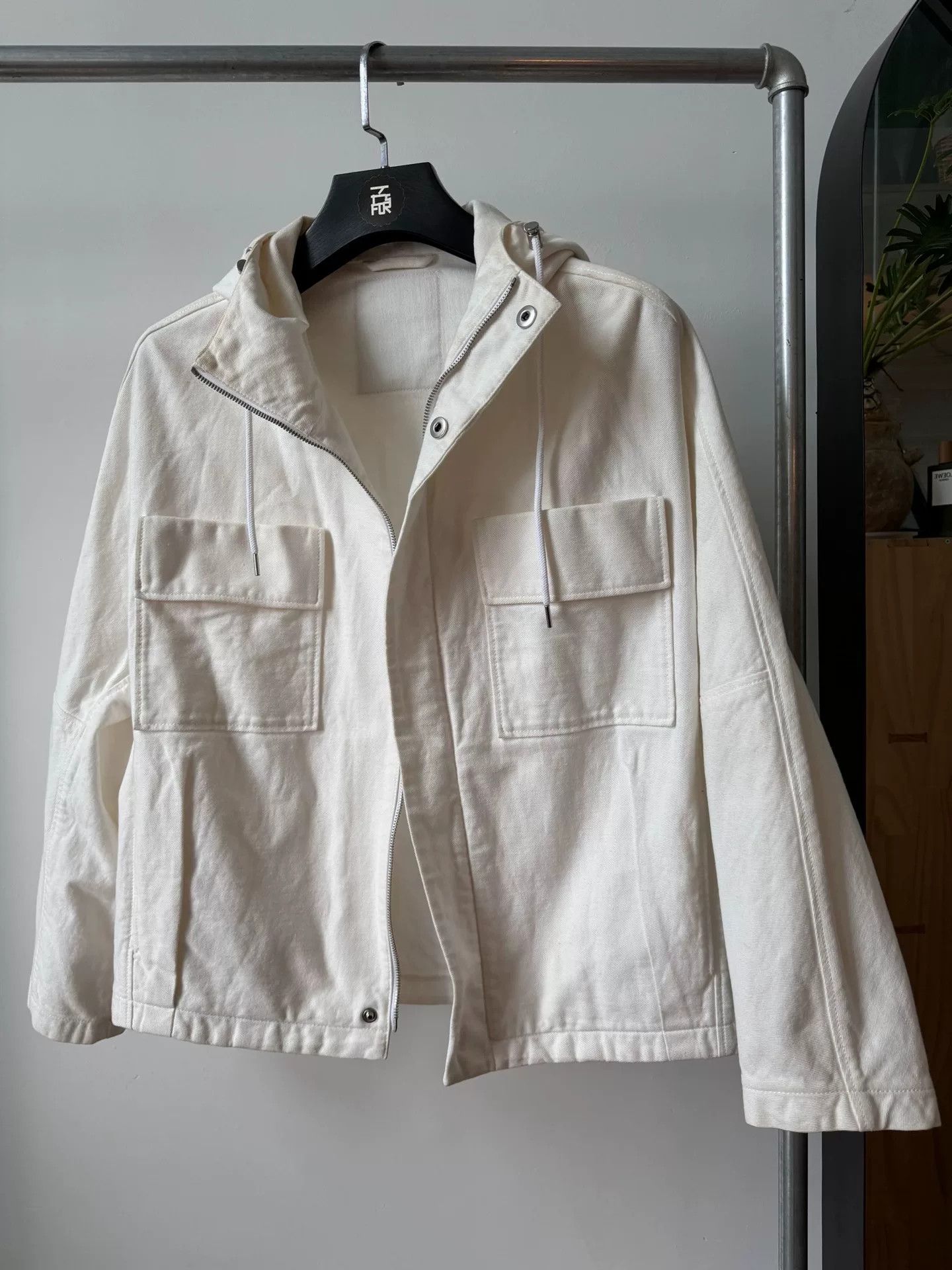 Raf Simons Raf Simons White Denim Hooded Jacket Size US S / EU 44-46 / 1 - 1 Thumbnail
