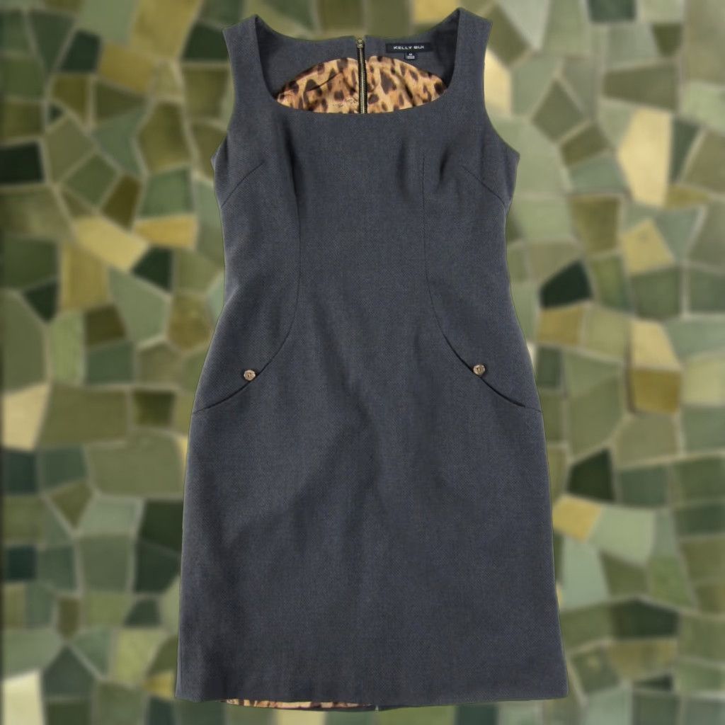 Vintage KELLY BUI Dress Womens Grey Sleeveless Pocket Tank Sheath Classic Work M Size M / US 6-8 / IT 42-44 - 1 Thumbnail
