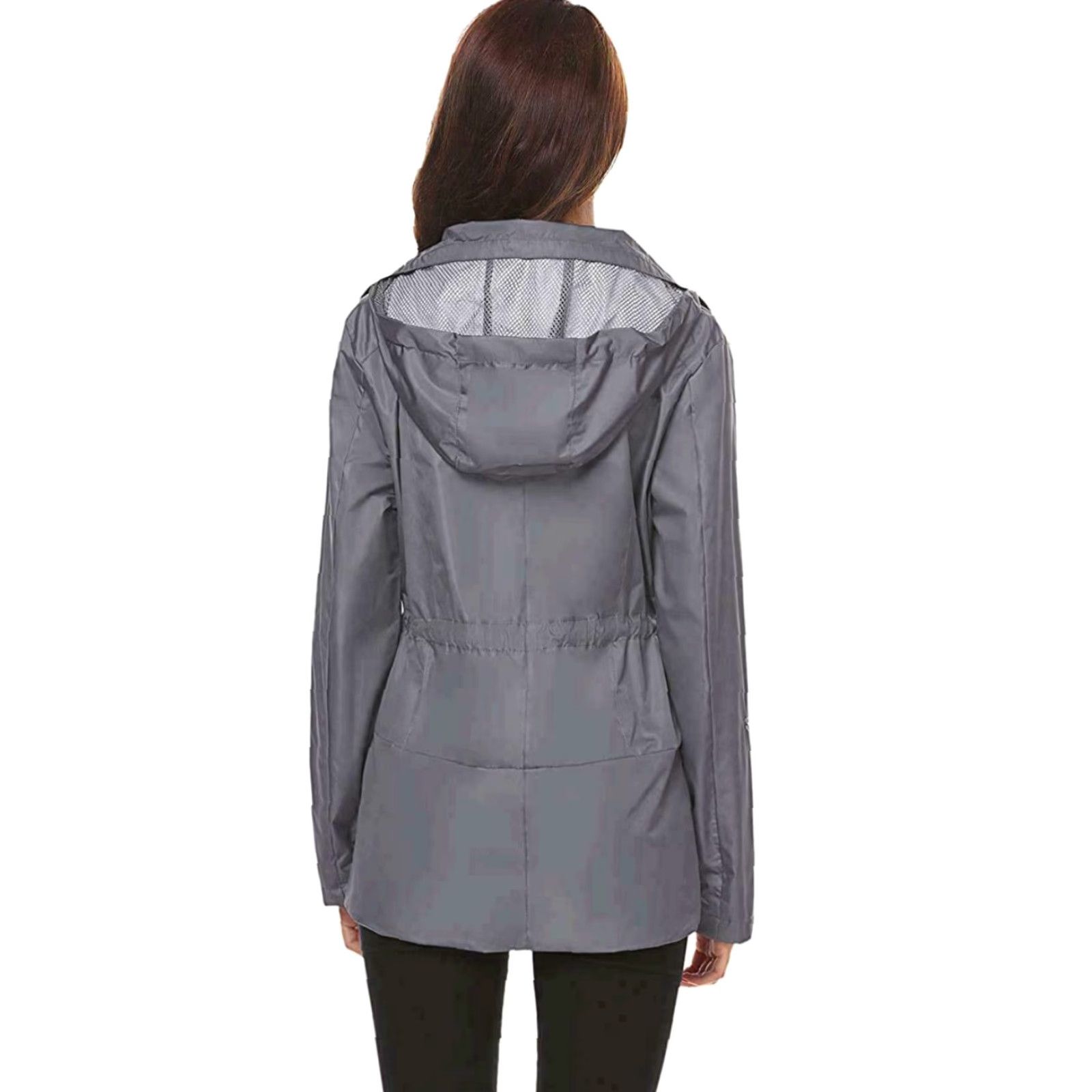 Essentials Essentials Med Weight Rain Hooded Overcoat Grey Women's Jacket XL Size XL / US 12-14 / IT 48-50 - 2 Thumbnail