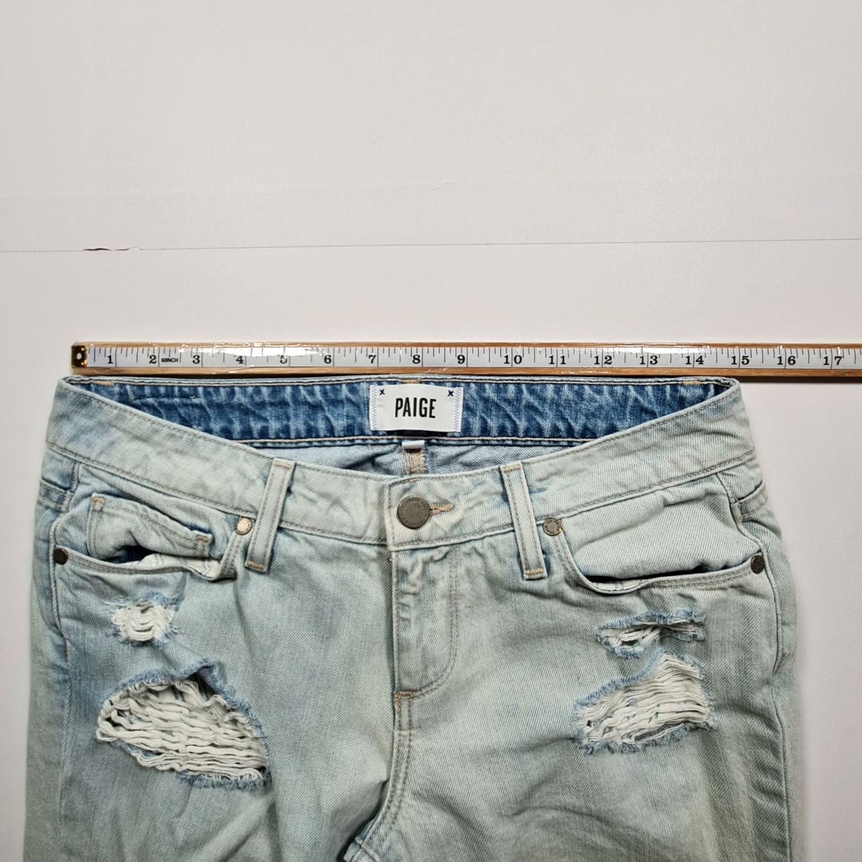 Paige Paige Womens Jeans W26 Skinny Low Rise Distressed Boyfriend Fit Denim Size 26" / US 2 / IT 38 - 5 Thumbnail