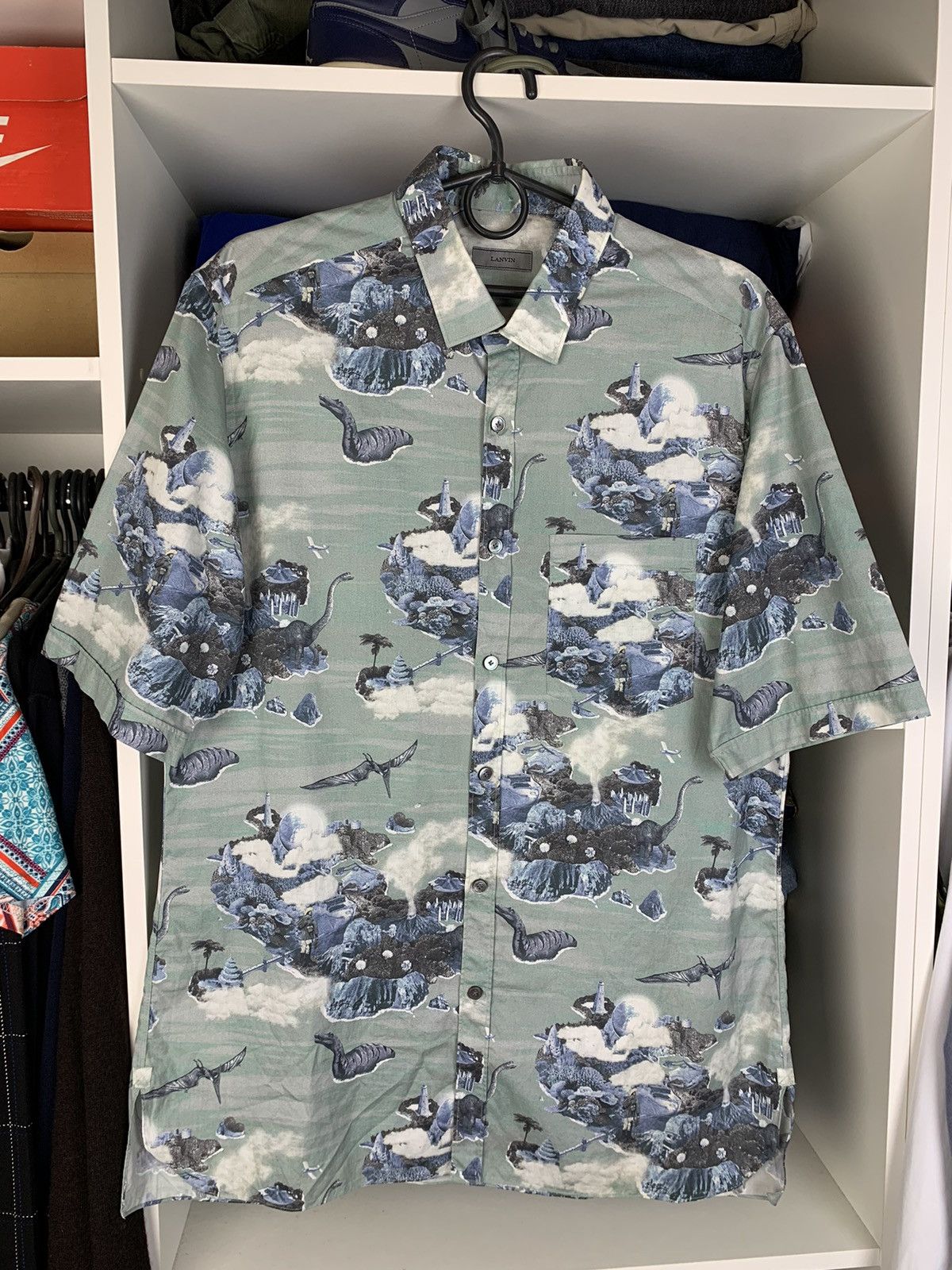 Lanvin Lanvin Hawaiian Dino Vacation Short Sleeve Button Up Shirt Size US M / EU 48-50 / 2 - 1 Thumbnail