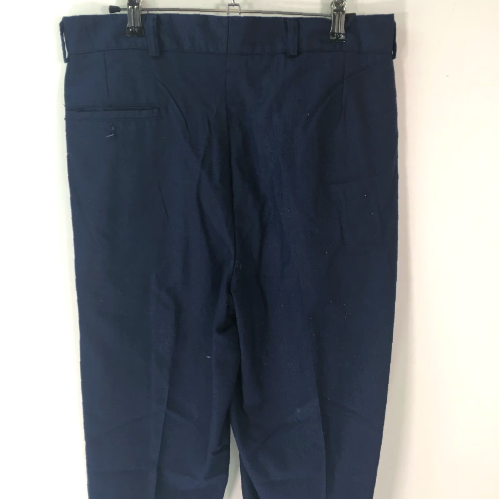 NEXT RPM The Next Wave Mens Dress Pants Casual Navy Blue 32 X 30 Straight Leg Front Pleated Belt Loops Zipper Button Classic Cotton Blend Machine Washable Size US 32 / EU 48 - 3 Thumbnail