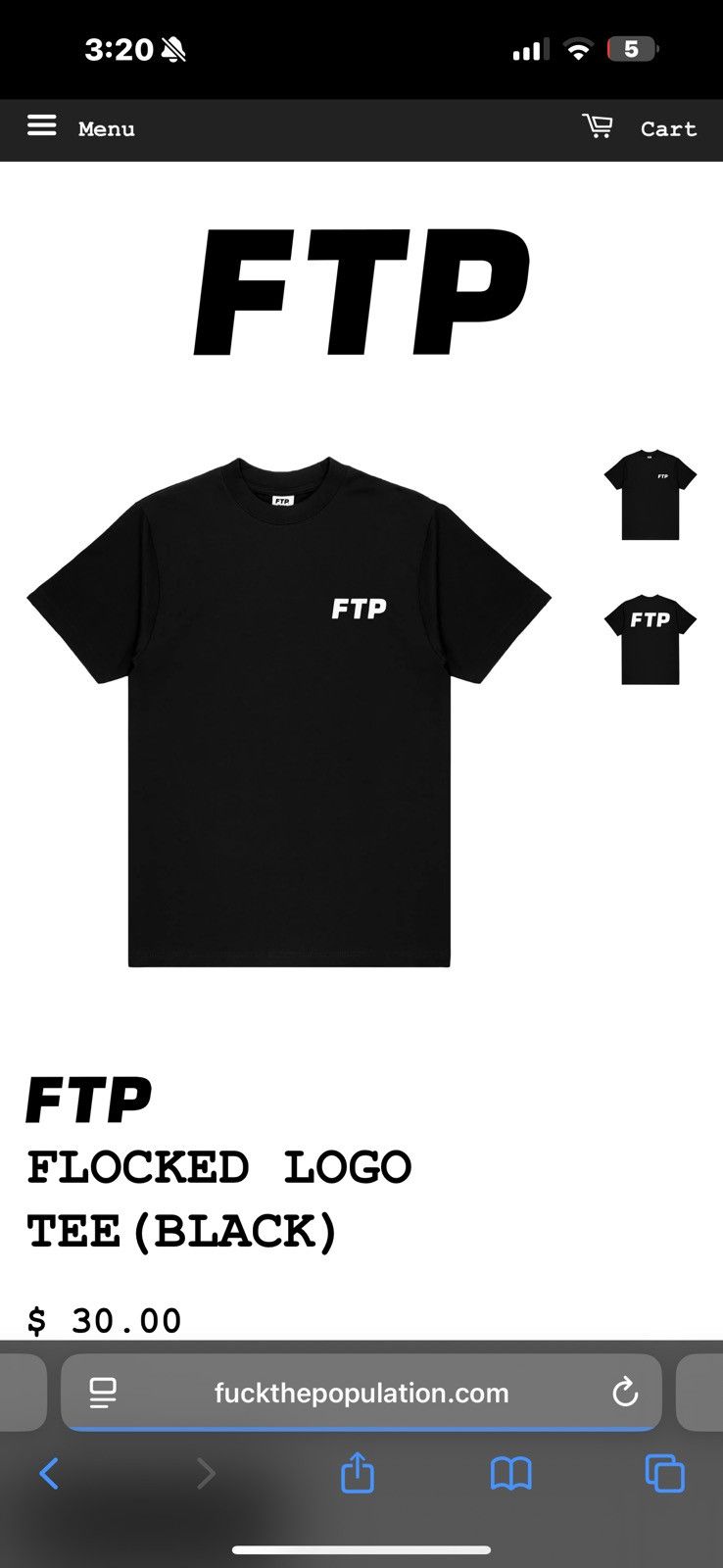 Fuck The Population Fuck The population FLOCKED LOGO TEE (BLACK) Size US L / EU 52-54 / 3 - 1 Thumbnail