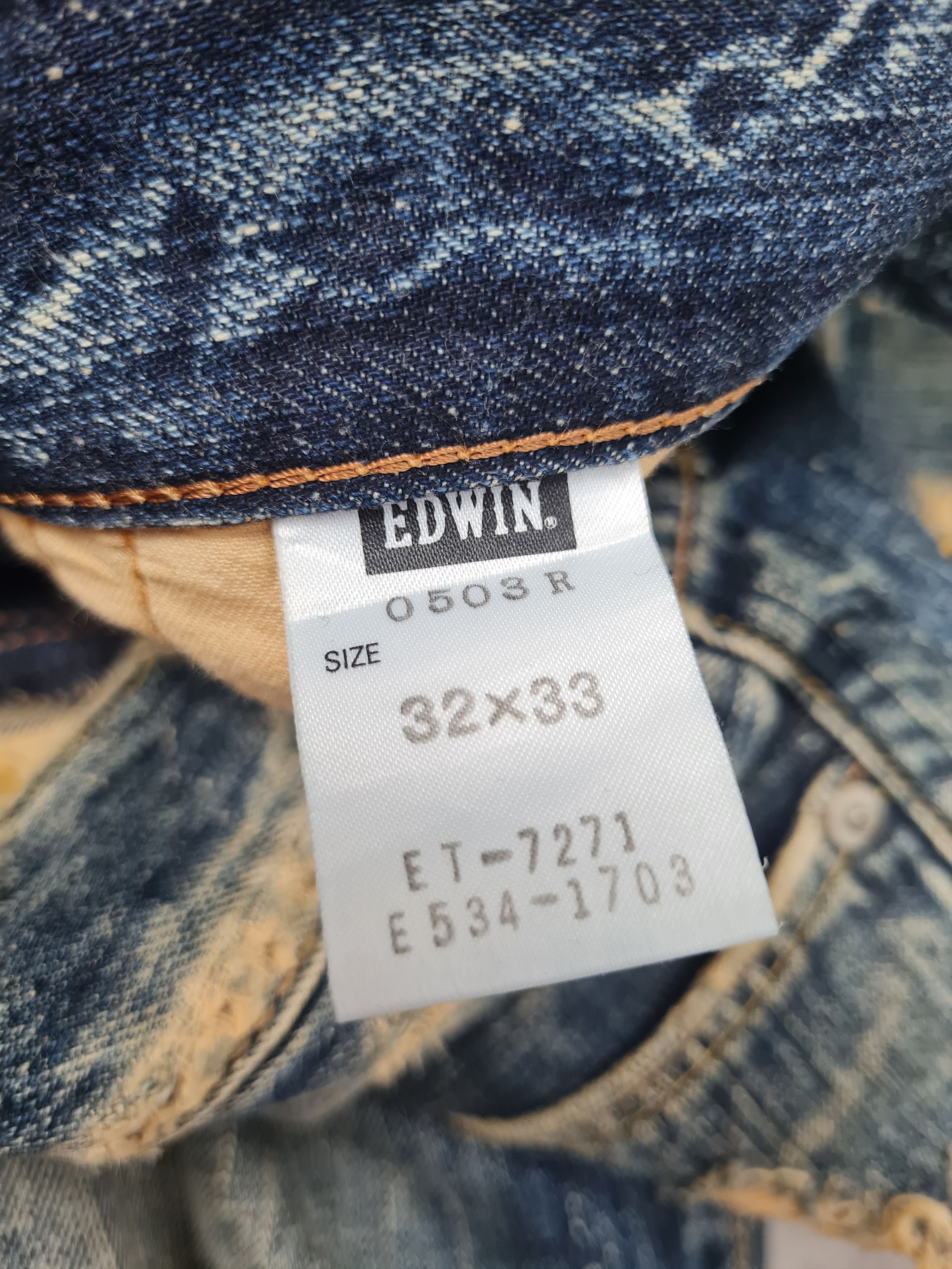 Edwin Vtg EDWIN 503R Faded Distressed Jeans Size 34x33 JB0144 Size US 34 / EU 50 - 10 Thumbnail