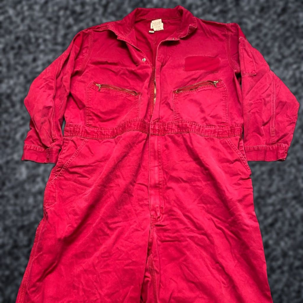 Walls Walls Coveralls Mens 54 Red Cotton Non Stretch Non Insulated Outdoor Workwear Size US 38 / EU 54 - 1 Thumbnail
