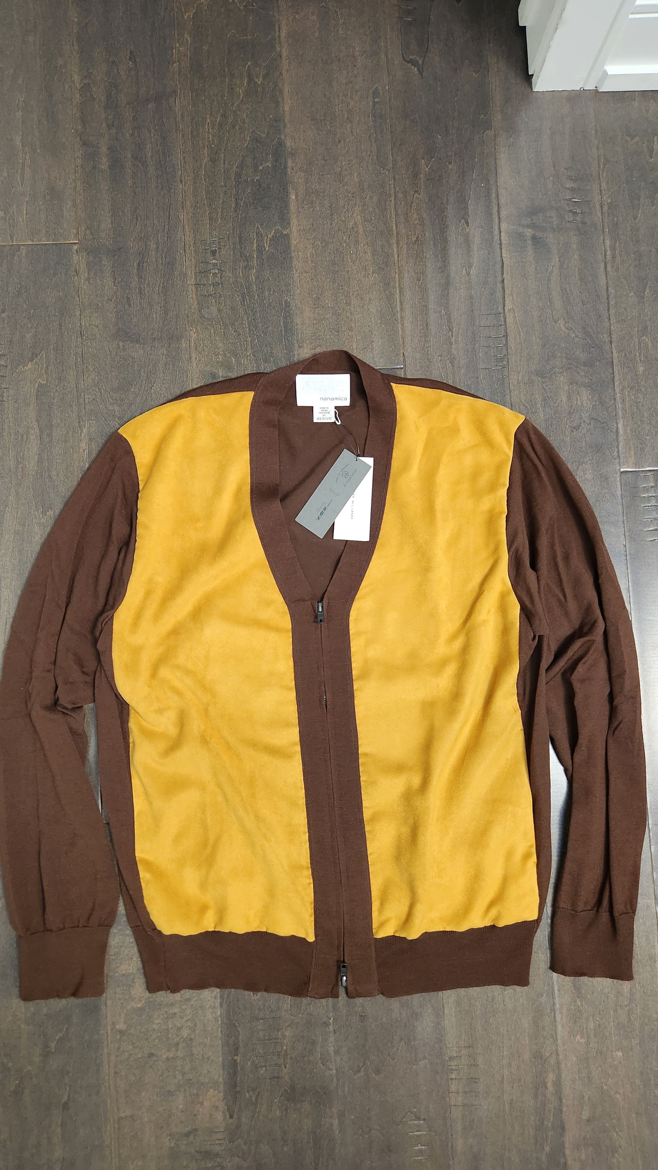 Nanamica KODENSHI Hybrid Zip Cardigan Brown & Gold Japan Size US M / EU 48-50 / 2 - 1 Thumbnail