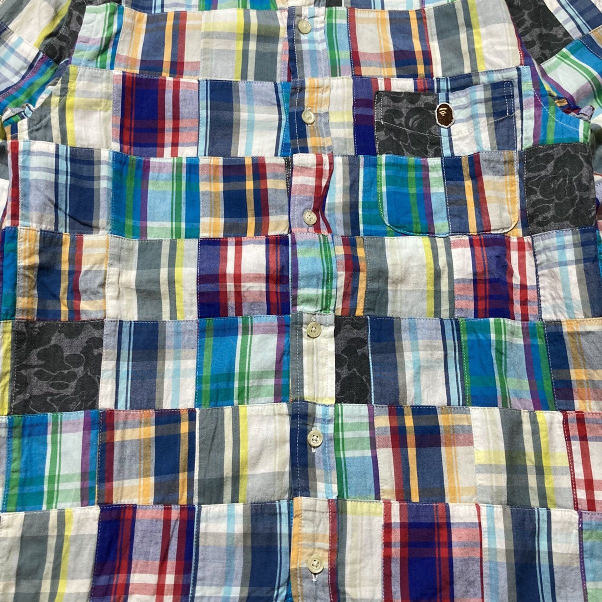 Bape OG Bape A Bathing Ape Camo Patchwork Long Slevee Shirt Size US S / EU 44-46 / 1 - 10 Thumbnail