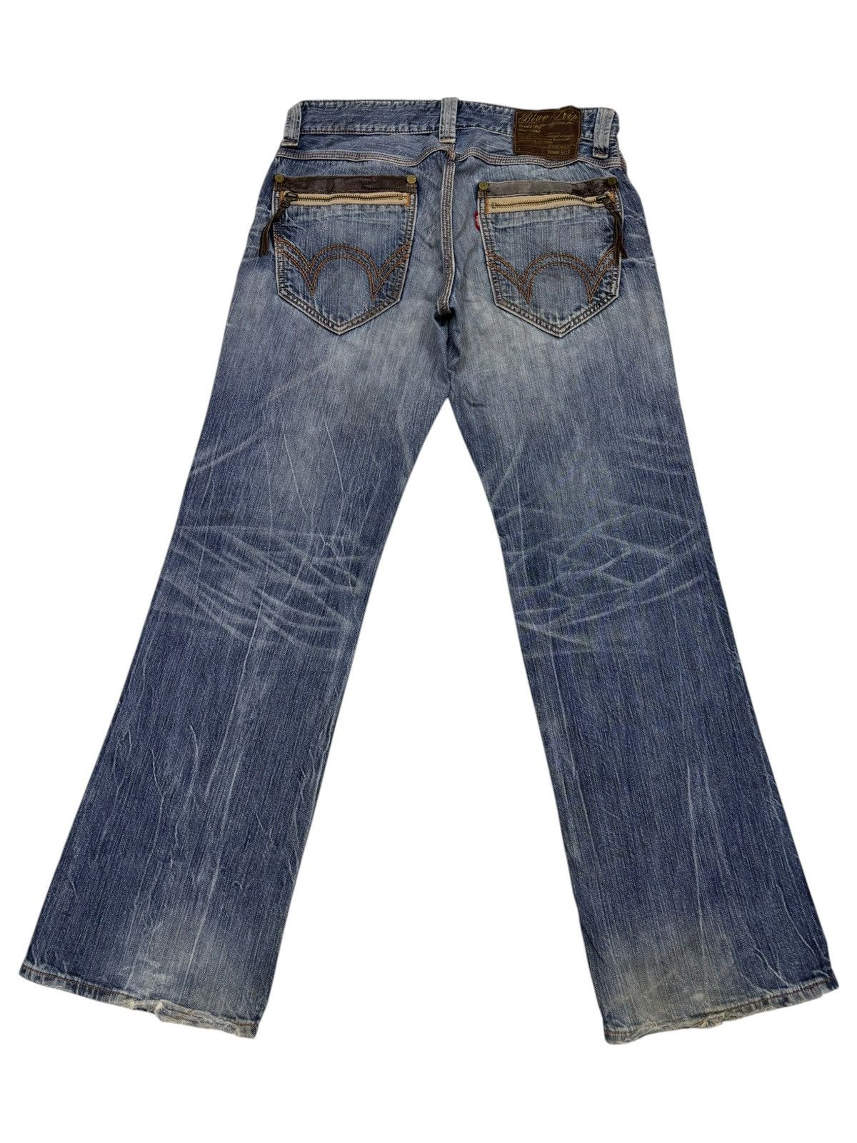 Kapital FLARE JEANS EDWIN BLUE TRIP 503 DISTRESSED DENIM JEANS Size US 33 - 2 Thumbnail