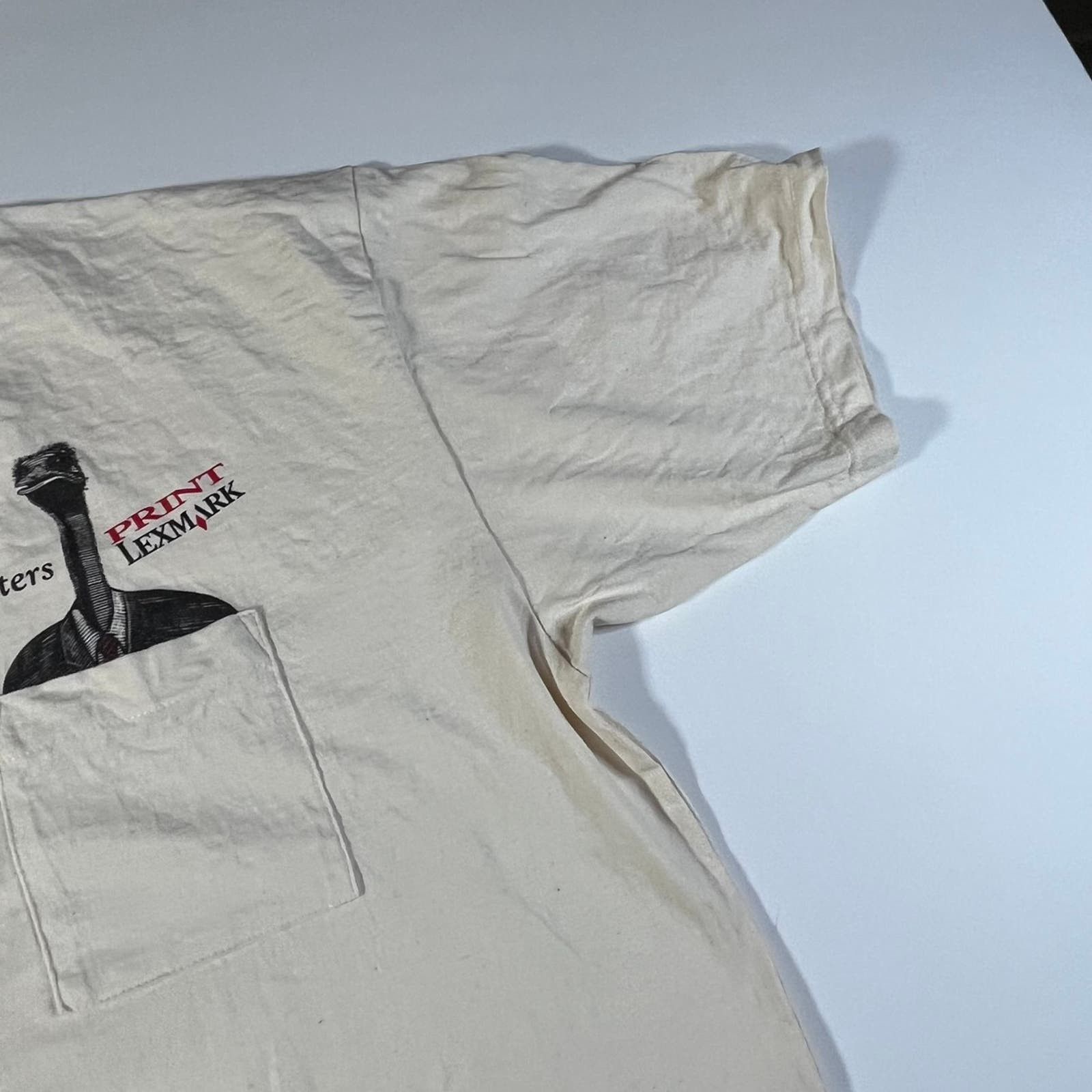 Vintage Vintage 1990’s Lexmark Emu Graphic T-shirt XL Tan Size US XXL / EU 58 / 5 - 7 Thumbnail