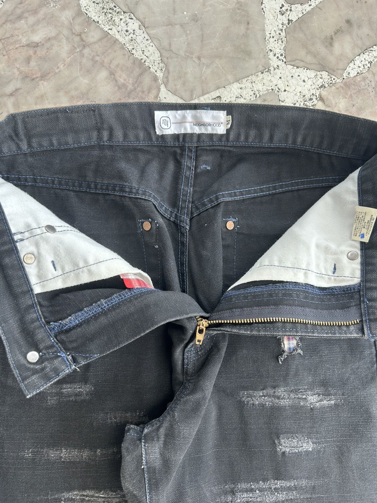 Neighborhood Neighborhood Crazy Punk Black Ripped Denim Size US 30 / EU 46 - 11 Thumbnail