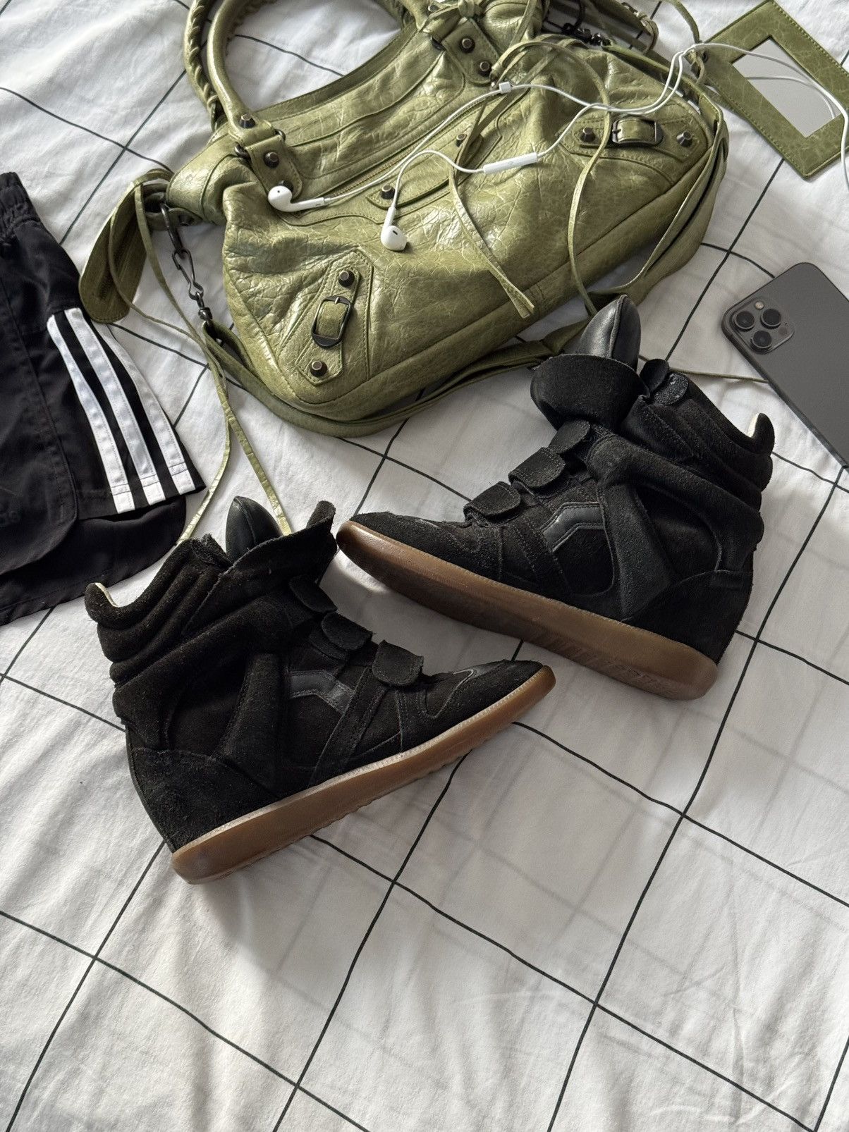 Isabel Marant Bekett sneakers shoes beige Suede Wedge