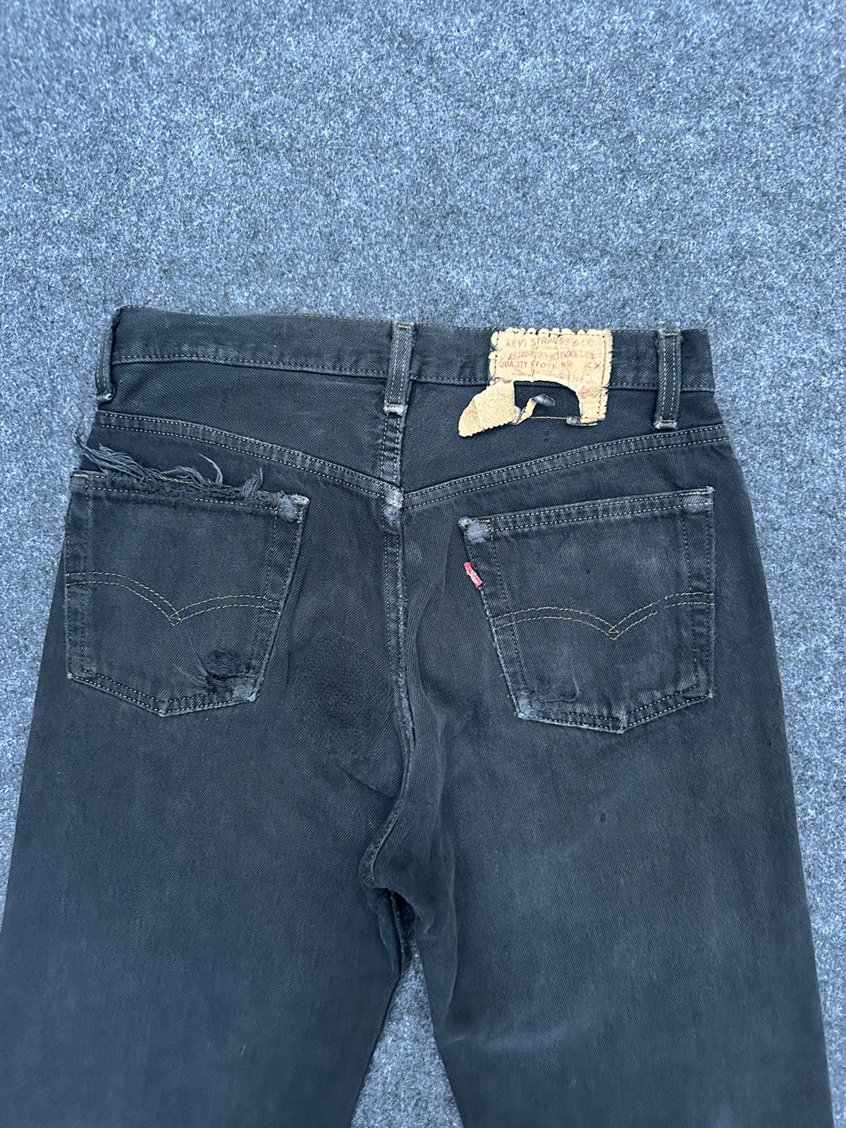 Levi's Levis 501 Made in Usa Super Black Distressed Denim 30x29 D15 Size US 30 / EU 46 - 3 Thumbnail