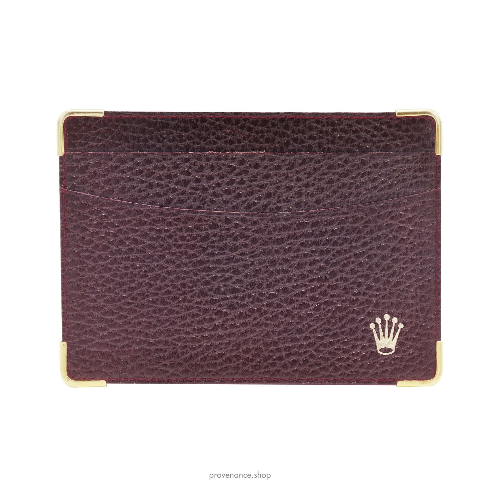Rolex 🔴 Rolex Card Holder Wallet - Grained Acajou Leather Size ONE SIZE - 1 Thumbnail