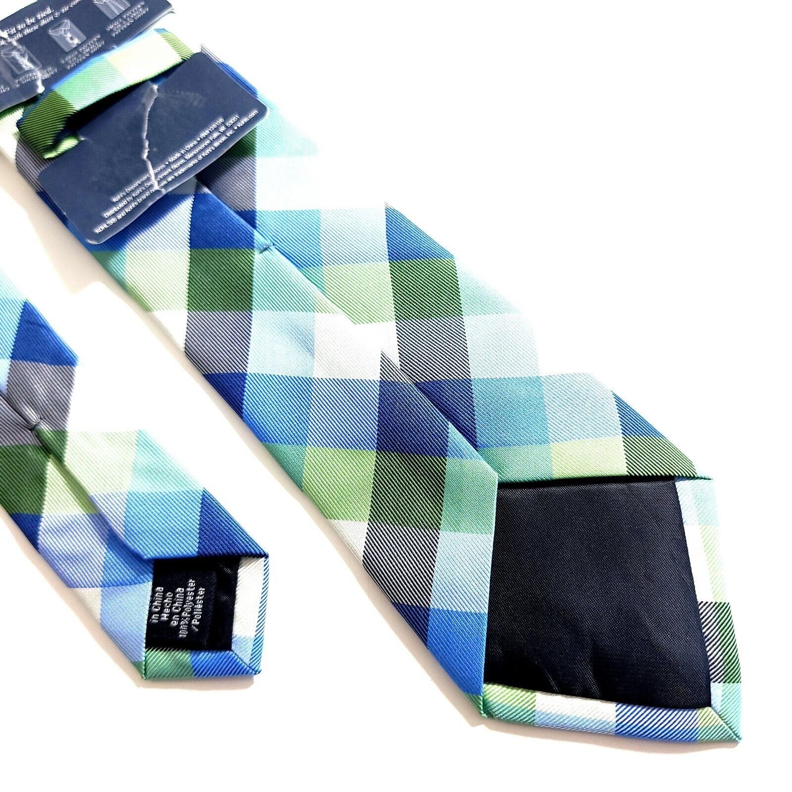 Croft & Barrow Croft & Barrow Blue Green Polyester Skinny Plaid Tie Size ONE SIZE - 6 Thumbnail