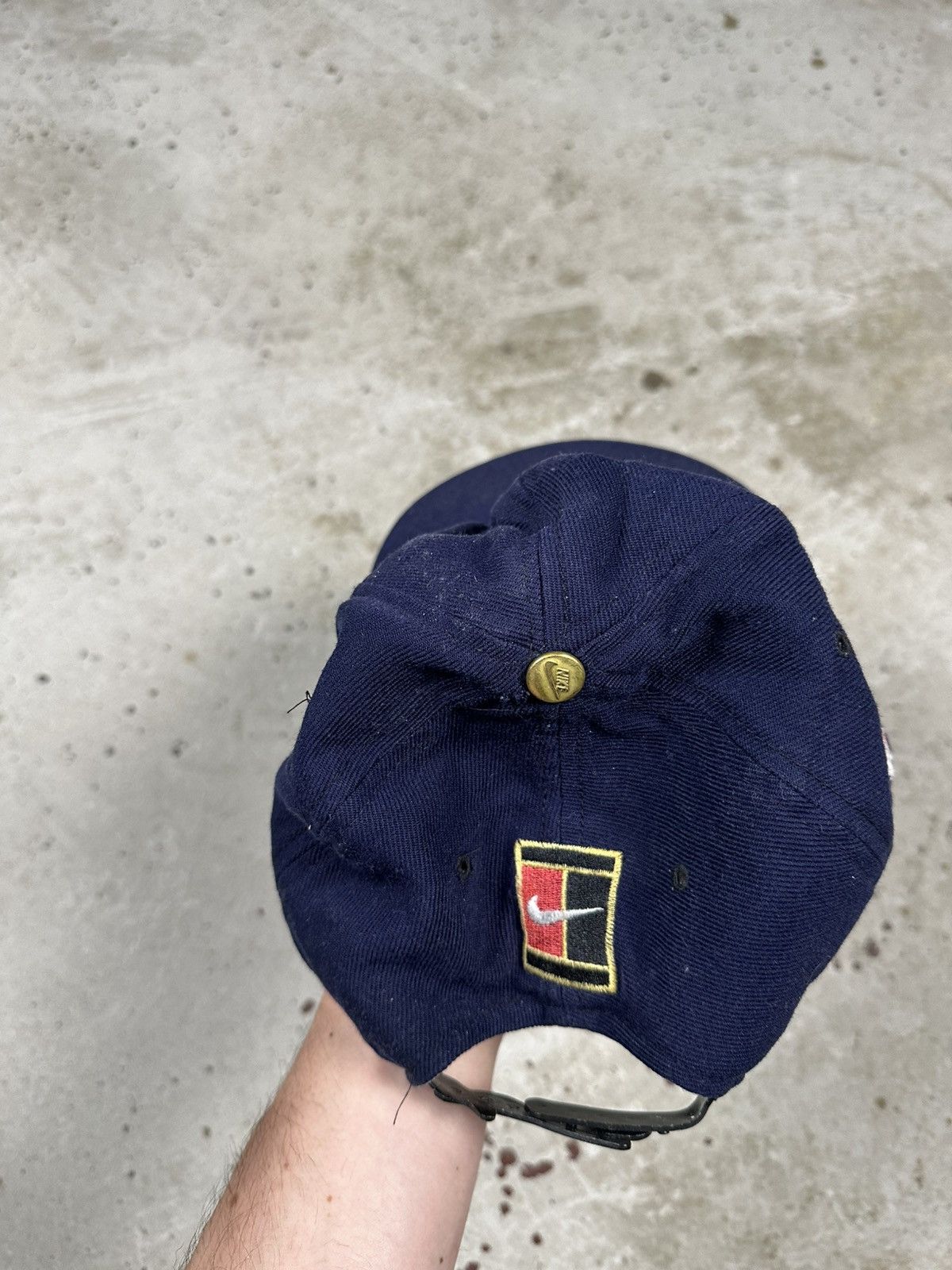 Nike Vintage 90s Nike Multi Logo Navy Hat Boot rare Size ONE SIZE - 8 Thumbnail