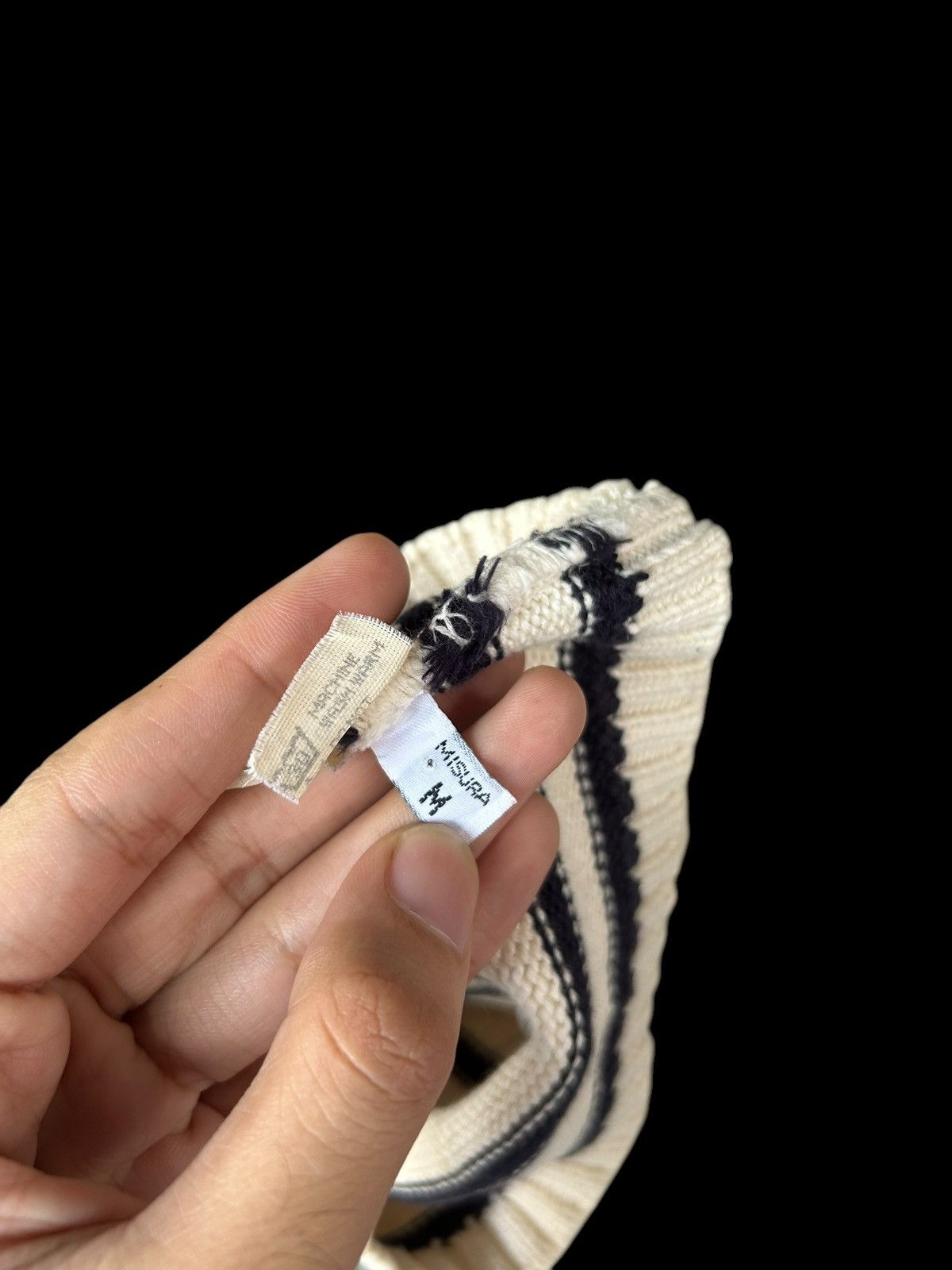 Armani × Designer × Vintage ARMANI J. made In Itlay stripe Knitt Beanie Size ONE SIZE - 9 Thumbnail