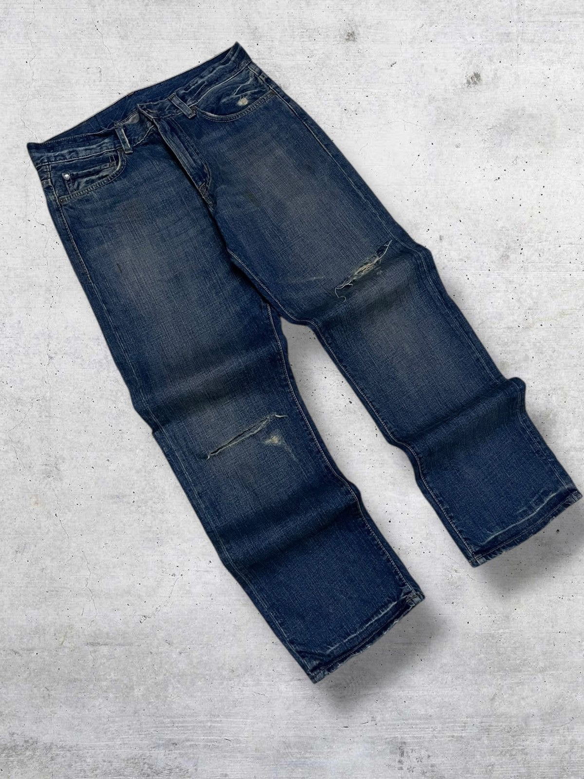 Polo Ralph Lauren VINTAGE POLO RALPH LAUREN SUPPLY DISTRESSED INDIGO DENIM Size US 33 - 2 Thumbnail