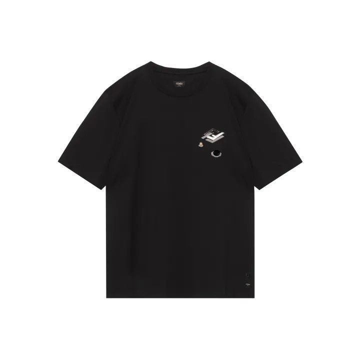 Other FENDI Black Embroidered Short Sleeve T-Shirt -2507 Size US M / EU 48-50 / 2 - 1 Thumbnail