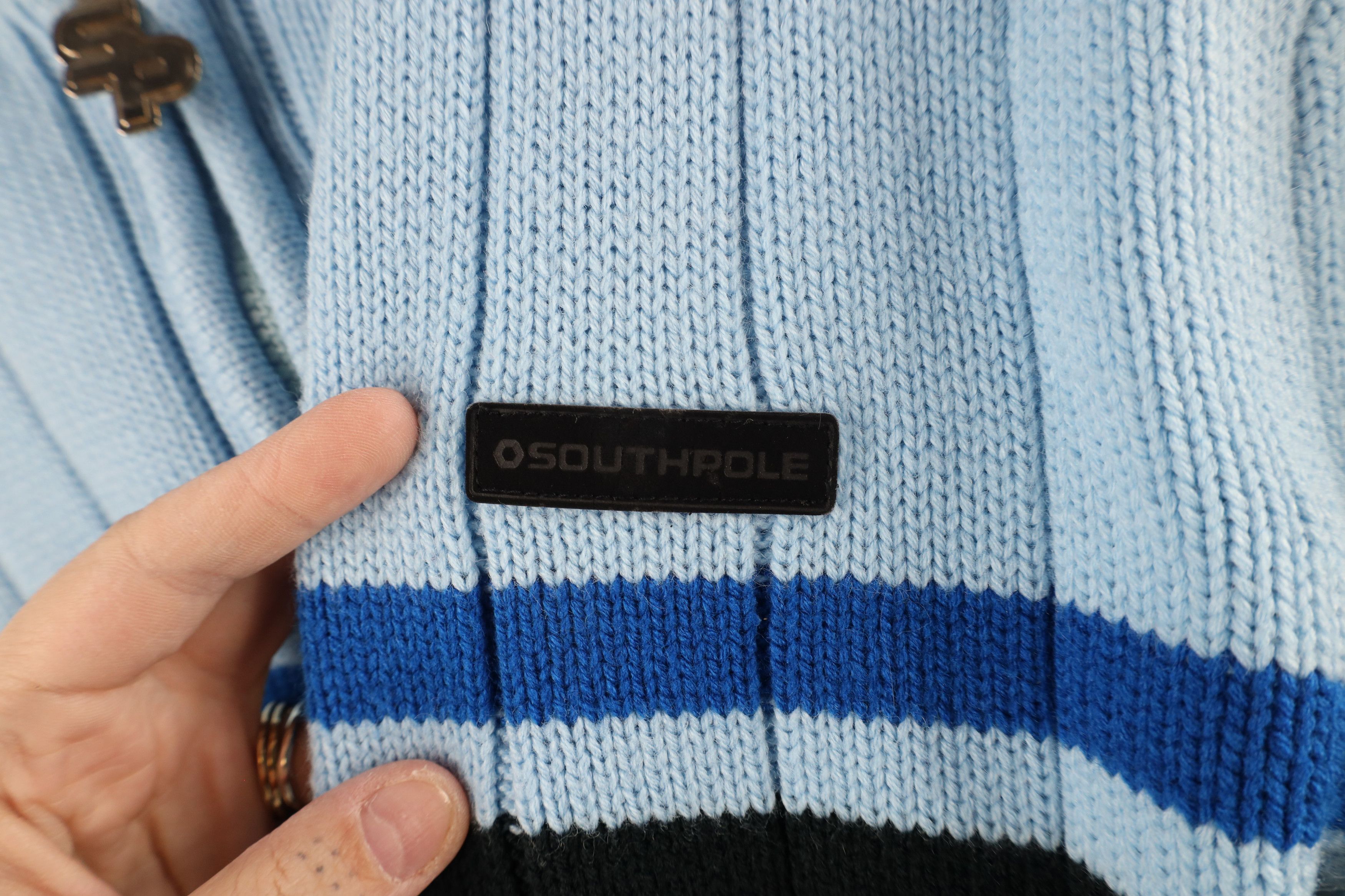 Southpole × Vintage Vintage 90s Southpole Striped Knit Half Zip Pullover Sweater Size US M / EU 48-50 / 2 - 4 Thumbnail