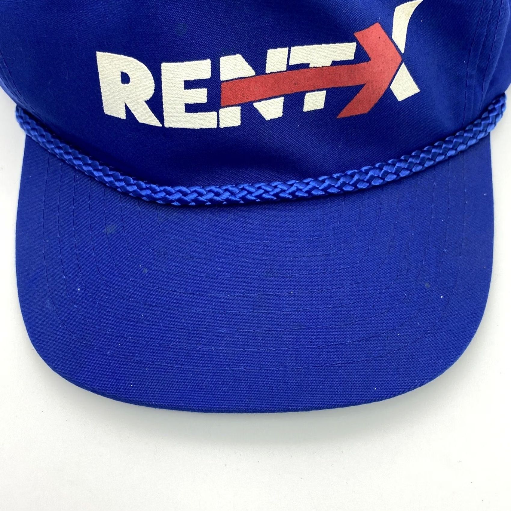 Vintage VINTAGE Crown Blue Mesh Snapback Trucker Cap Hat Adjustable 1980s NISSIN LOOK VTG RETRO Flat Brim/Blue Rope Girls Men’s Size ONE SIZE - 3 Thumbnail