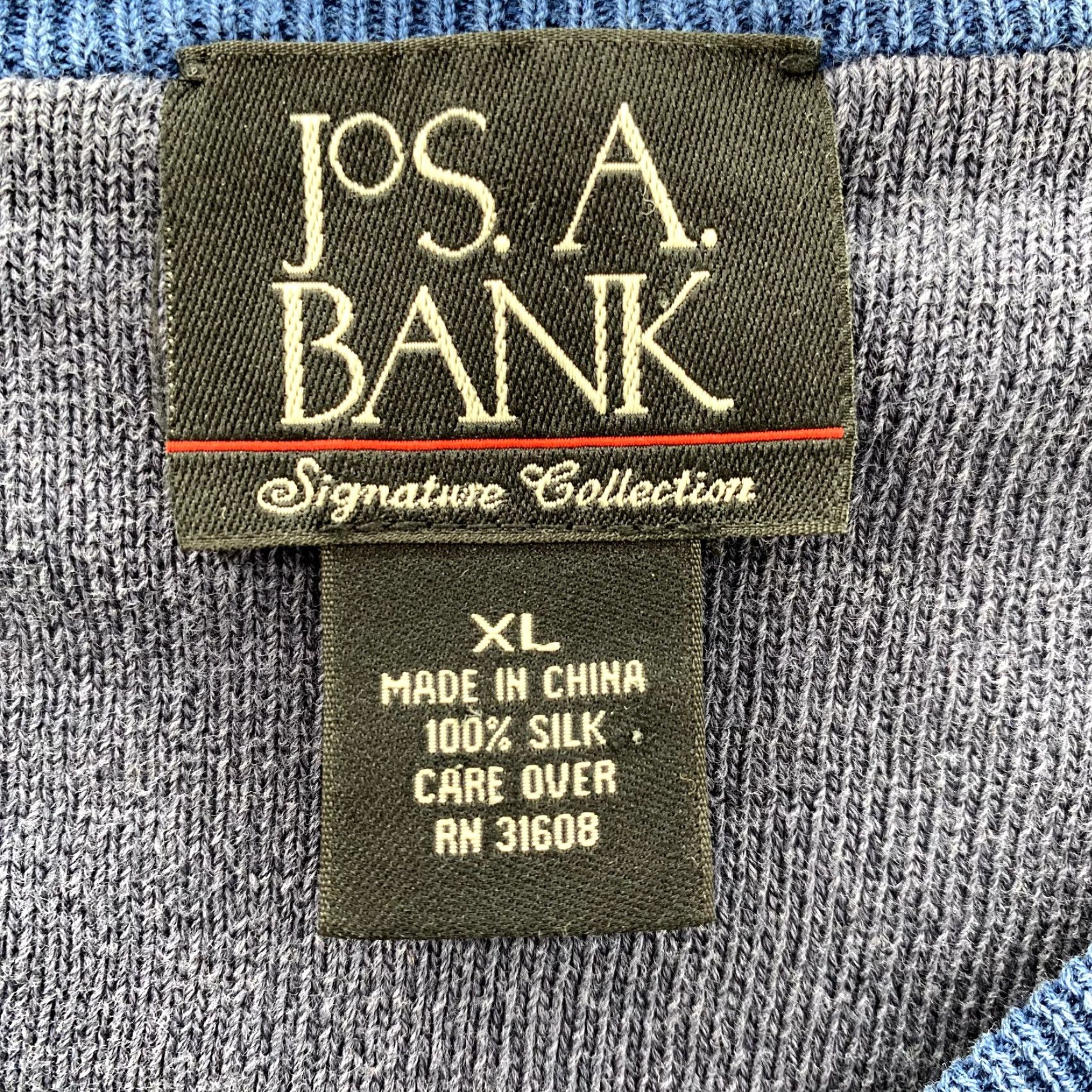 Jos. A. Bank Jos.A Bank Sweater Men XL Blue 100% Silk Classic Office Preppy Academia Corpcore Size US XL / EU 56 / 4 - 3 Thumbnail