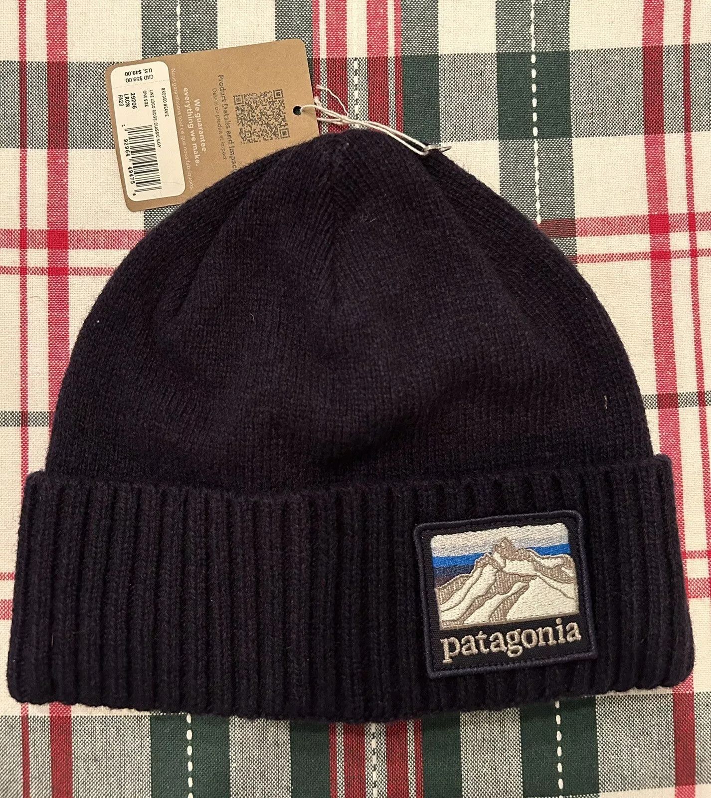 Patagonia Patagonia Brodeo Beanie Line Logo Ridge Navy Unisex Size ONE SIZE - 3 Thumbnail