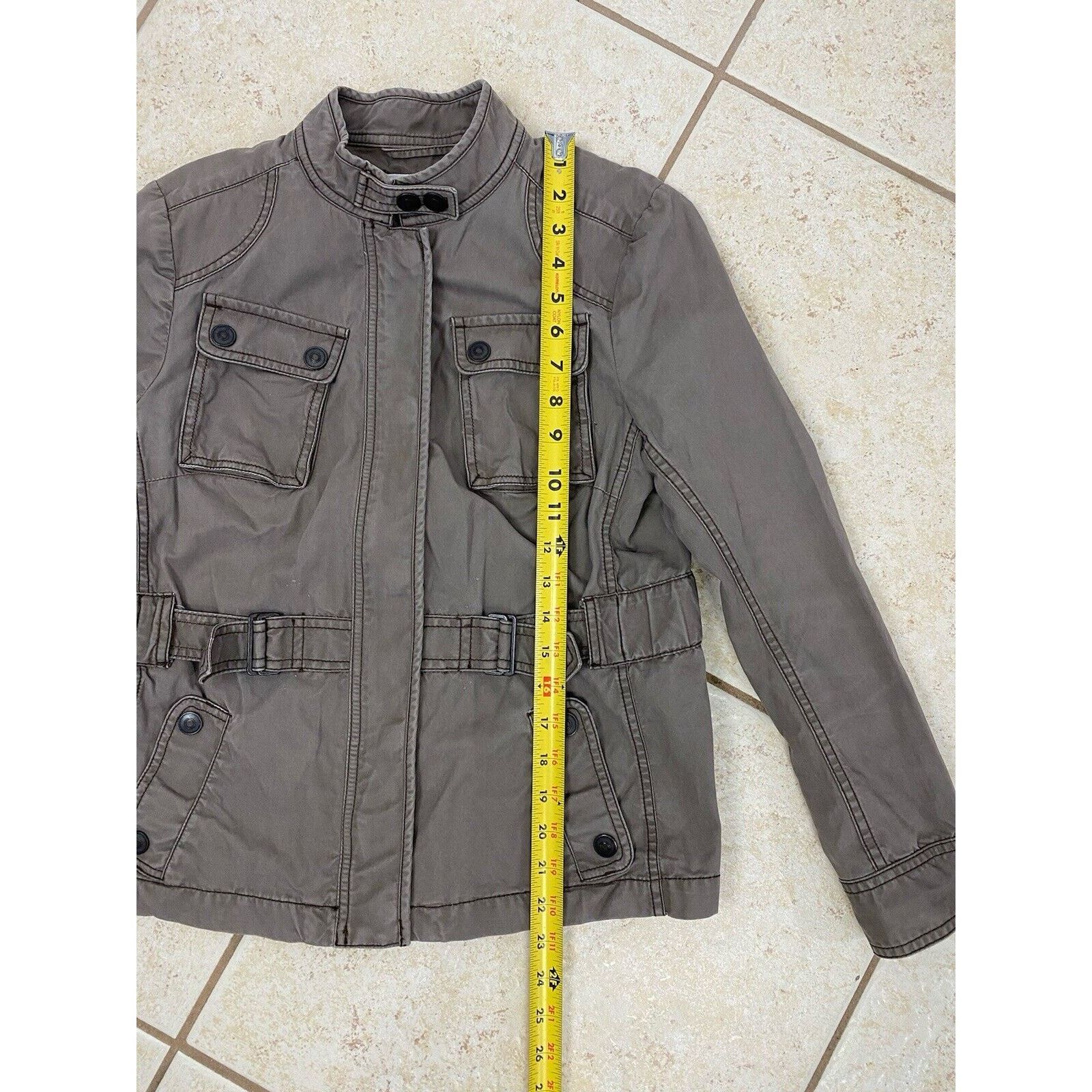 Loft Ann Taylor Loft Jacket Khaki Military Cargo Utility Button Size M / US 6-8 / IT 42-44 - 7 Thumbnail