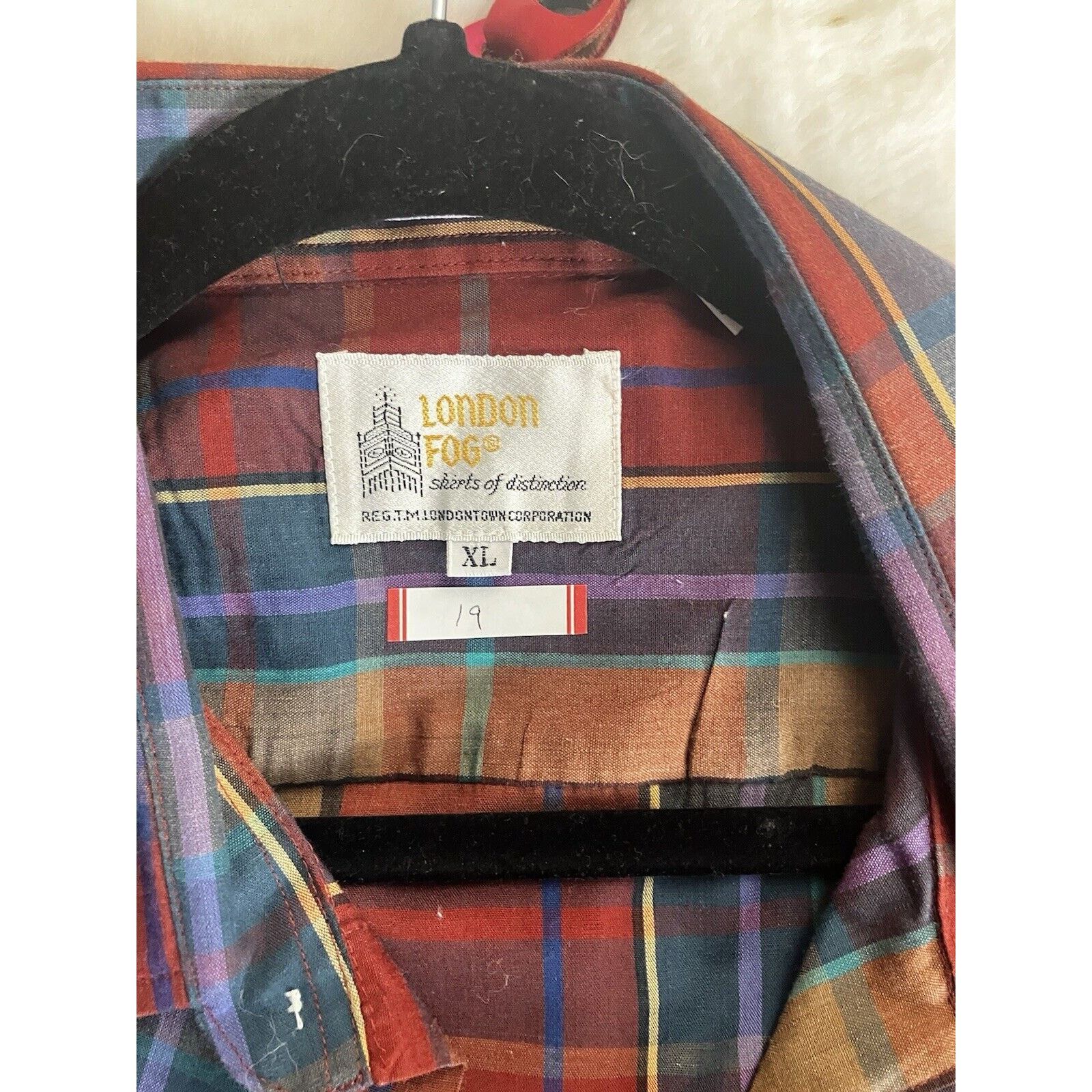 London Fog London Fog Red Plaid Long Sleeve Button Up Shirt Sz XL Size US XL / EU 56 / 4 - 5 Thumbnail