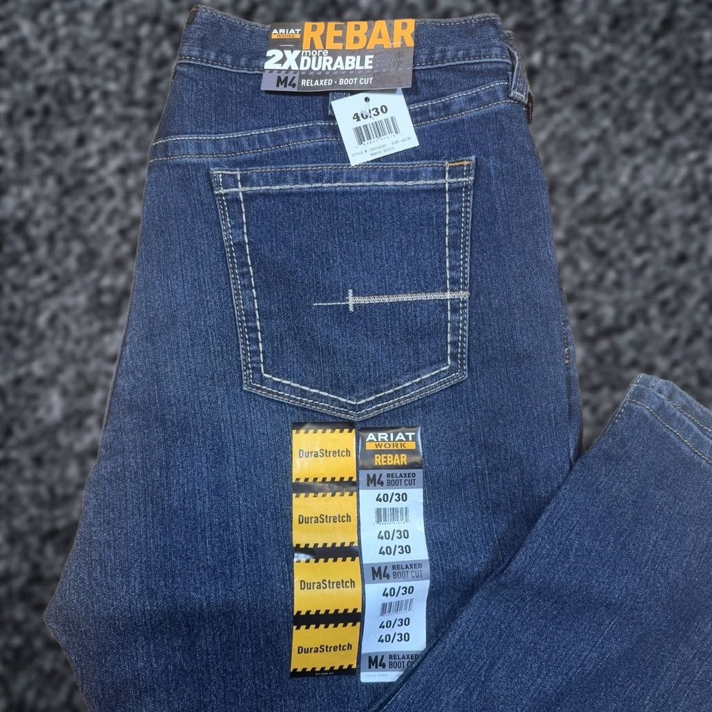 Ariat Ariat Jeans Bootcut Mens 40x30 Dark Blue DuraStretch NWT Relaxed Fit Denim Stretch M4 Rebar Size US 40 / EU 56 - 1 Thumbnail