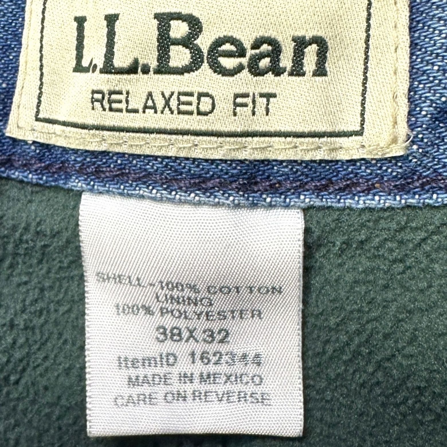 Vintage L.L. Bean Mens Jeans Straight 38x32 Blue Relaxed Fit Lined 5-Pocket Denim EUC Size US 38 / EU 54 - 5 Thumbnail