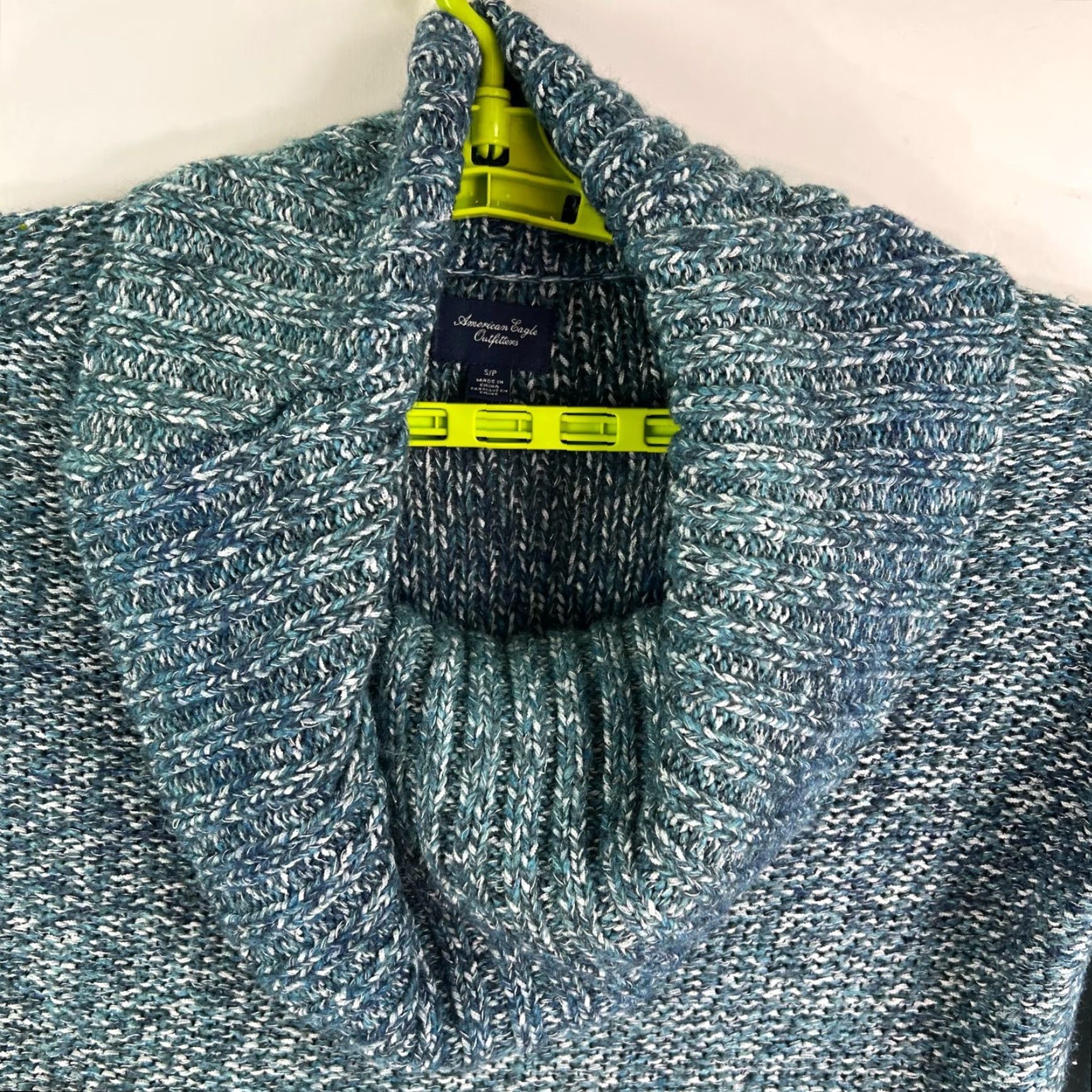 American Eagle Outfitters American Eagle Sweater Womens PS Blue Cowl Neck Long Sleeve Size S / US 4 / IT 40 - 3 Thumbnail