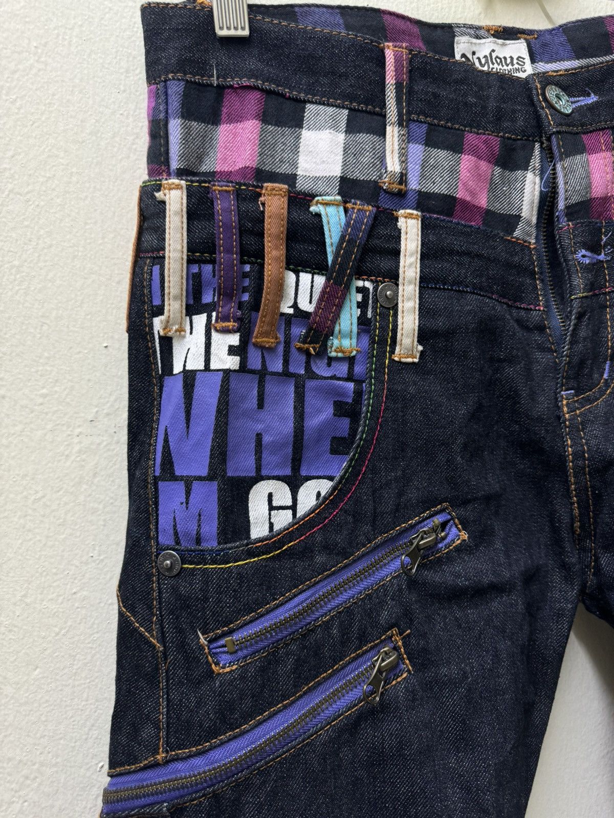 Japanese Brand × Vintage Vintage Nylaus Double Waist Denim Pants Size US 31 - 2 Thumbnail