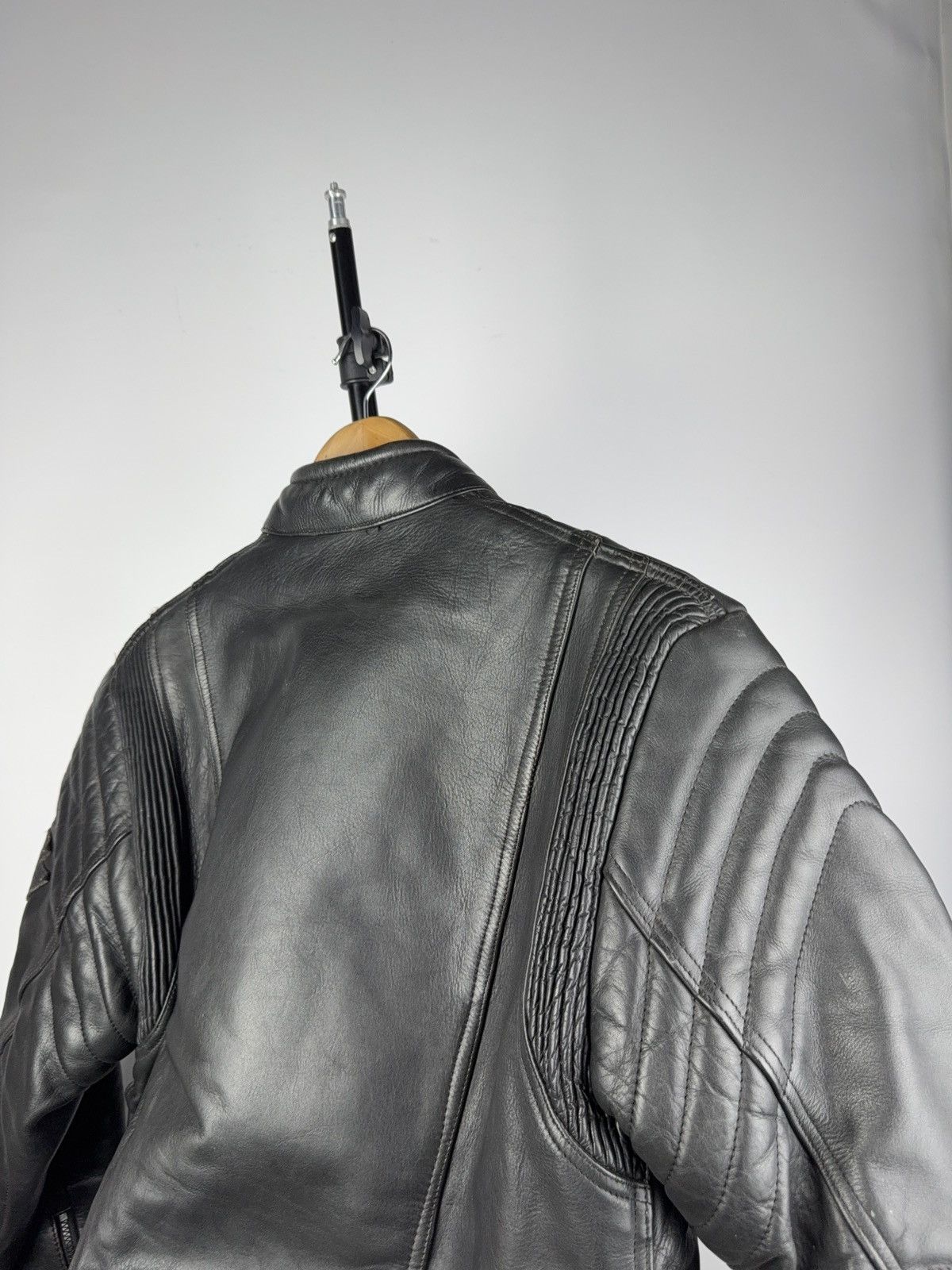Leather Vntg 00s AKITO Heavy Leather Racing MOTO Bomber Jacket Punk Size US L / EU 52-54 / 3 - 14 Thumbnail