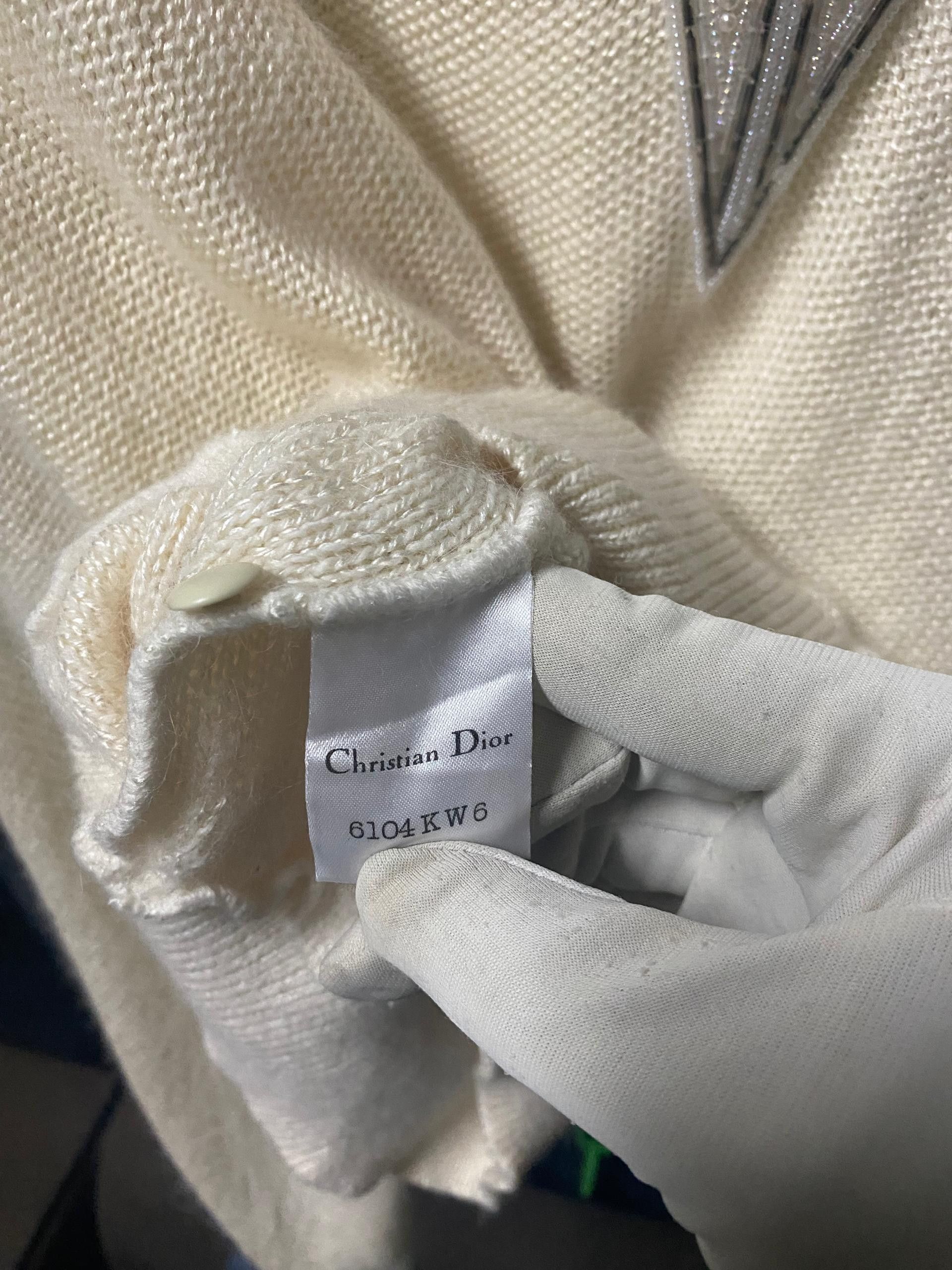 Christian Dior Monsieur × Designer × Homespun Knitwear CHRISTIAN DIOR BEADED KNITWEAR Size M / US 6-8 / IT 42-44 - 4 Thumbnail