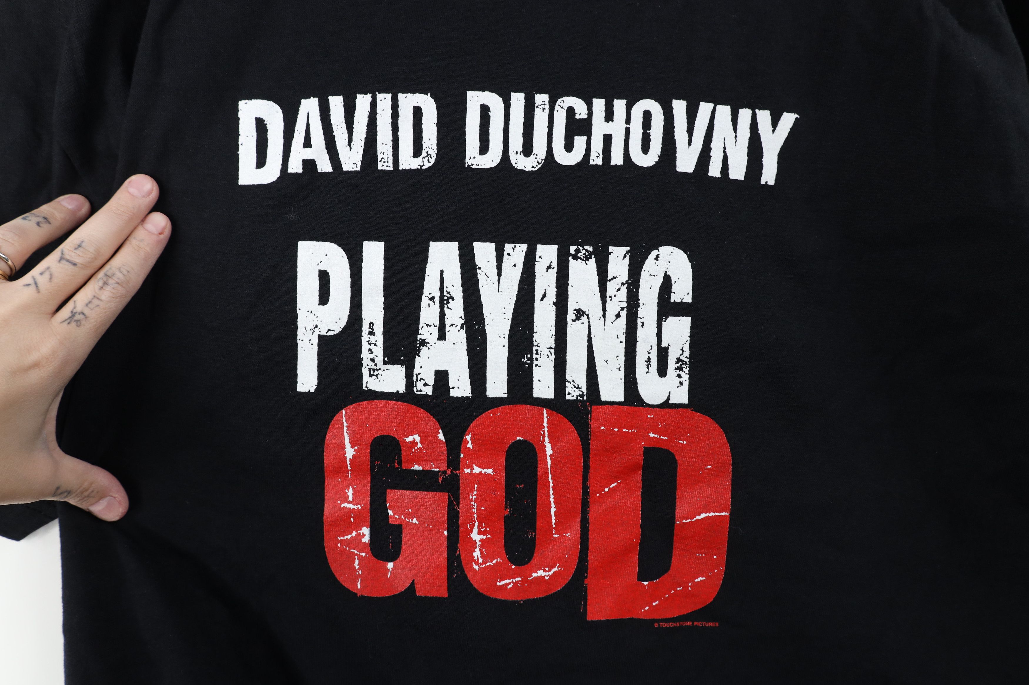 Vintage Vintage 90s Playing God Movie Short Sleeve T-Shirt Black Size US XL / EU 56 / 4 - 4 Thumbnail
