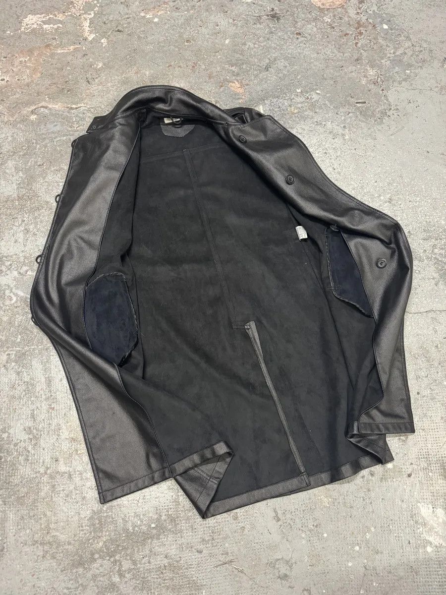 Balmain × Designer × Vintage 2000s Balmain Avant-Garde Black Vegan Leather Trench Coat Size US M / EU 48-50 / 2 - 6 Thumbnail