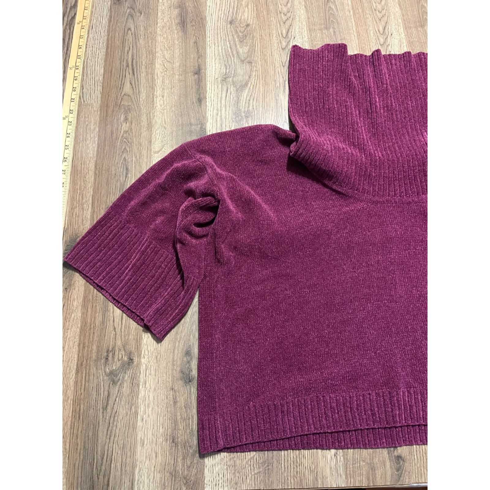 Vintage Moda International Sweater Women's Size Medium Purple Turtleneck Pullover Casual Pullover Knit Long Sleeve Solid Fall Spring Summer Womens Size M / US 6-8 / IT 42-44 - 3 Thumbnail