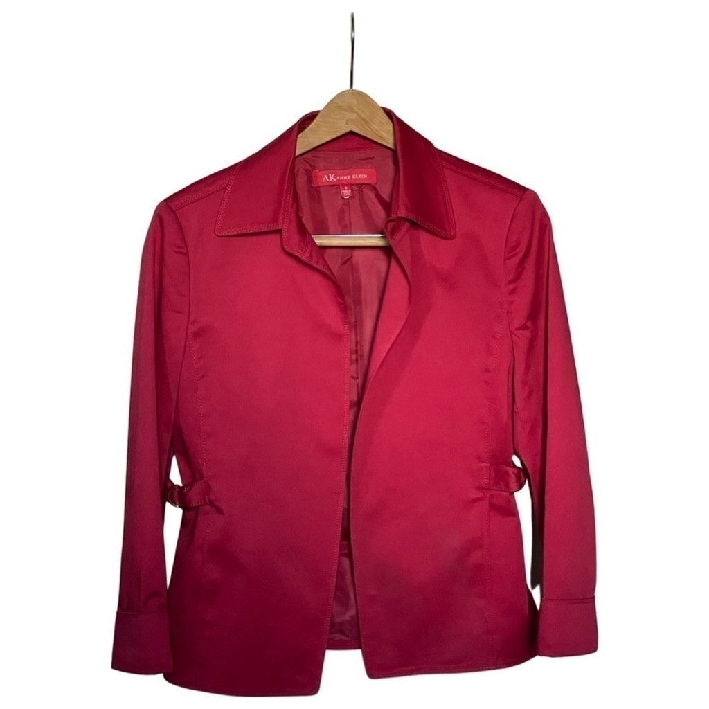 Anne Klein Anne KLEIN Red Jacket w/ Gold Ring Belt Accent. Size M / US 6-8 / IT 42-44 - 16 Thumbnail