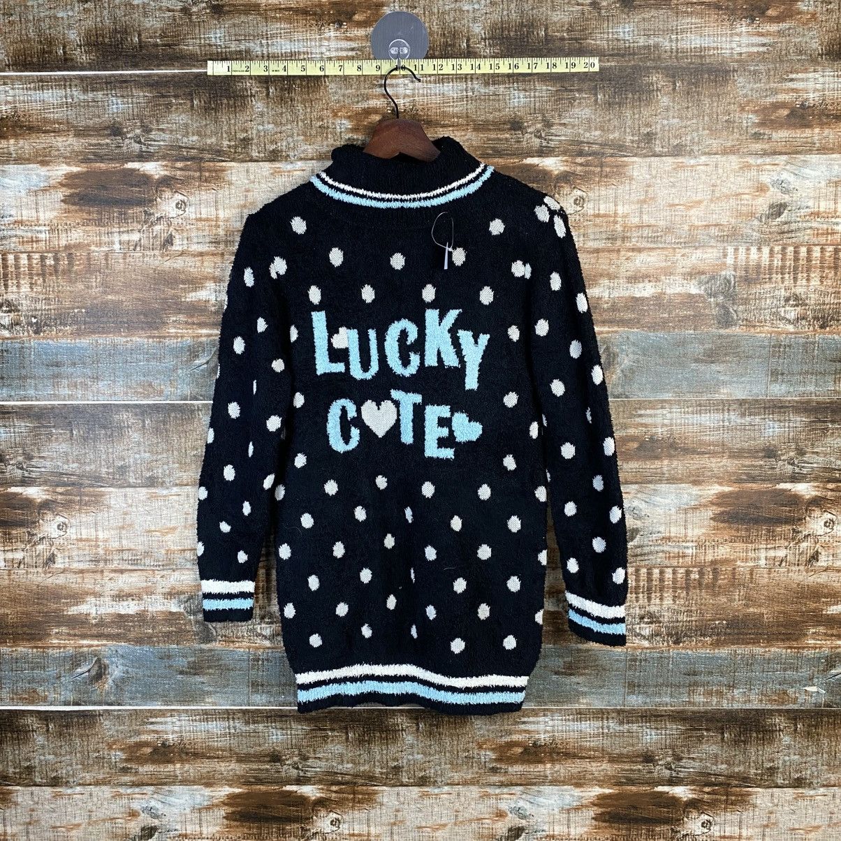 Japanese Brand DL Spice Lip Black Knitwear fur sweatshirt #C1062 Size S / US 4 / IT 40 - 1 Thumbnail