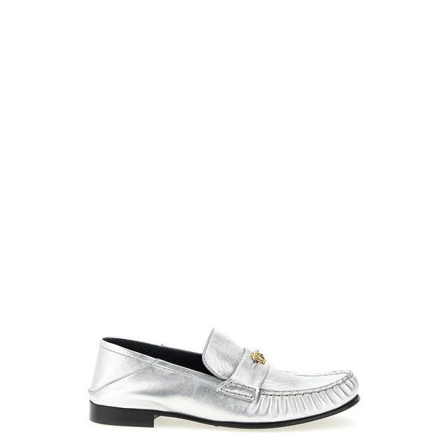 Versace VERSACE La Medusa Silver Leather Loafers New & Authentic (Wo Size US 6 / IT 36 - 1 Thumbnail
