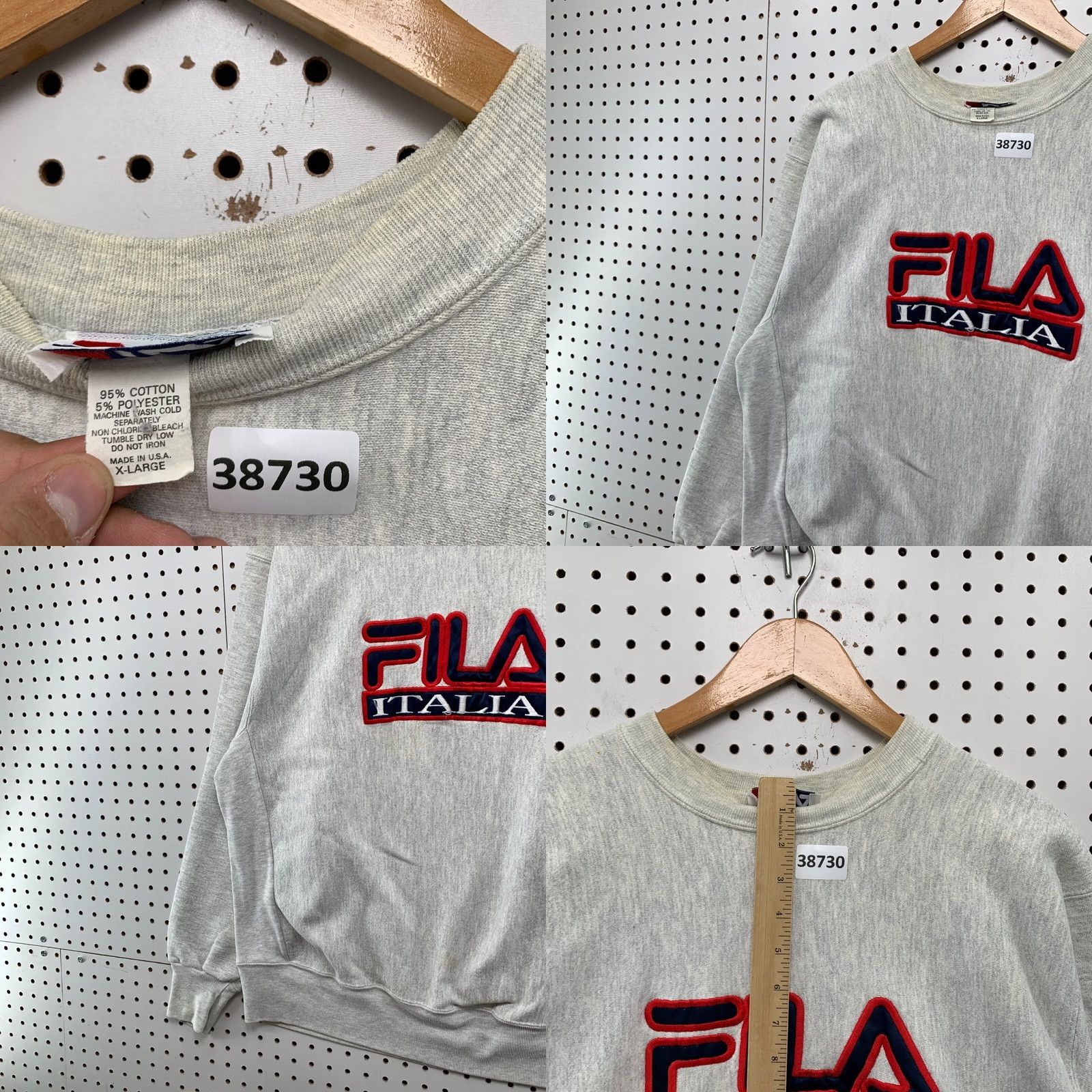 Fila VINTAGE FILA Crewneck Sweatshirt Mens XL Embroidered Reverse Weave USA 90s Gray Pullover Heavyweight 90s Mens Size US XL / EU 56 / 4 - 9 Thumbnail