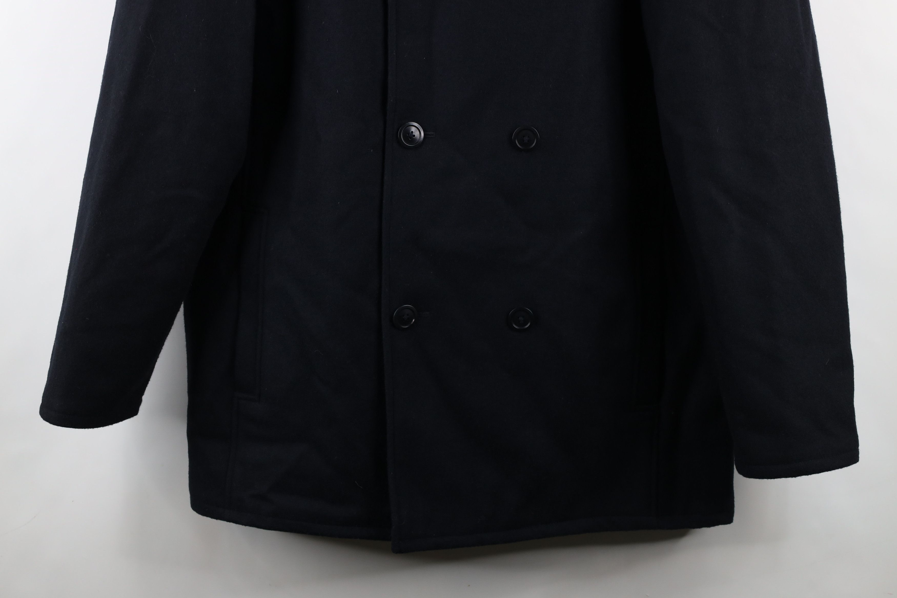Eddie Bauer × Vintage Vintage Eddie Bauer Double Breasted Wool Peacoat Navy Blue Size US XL / EU 56 / 4 - 3 Thumbnail