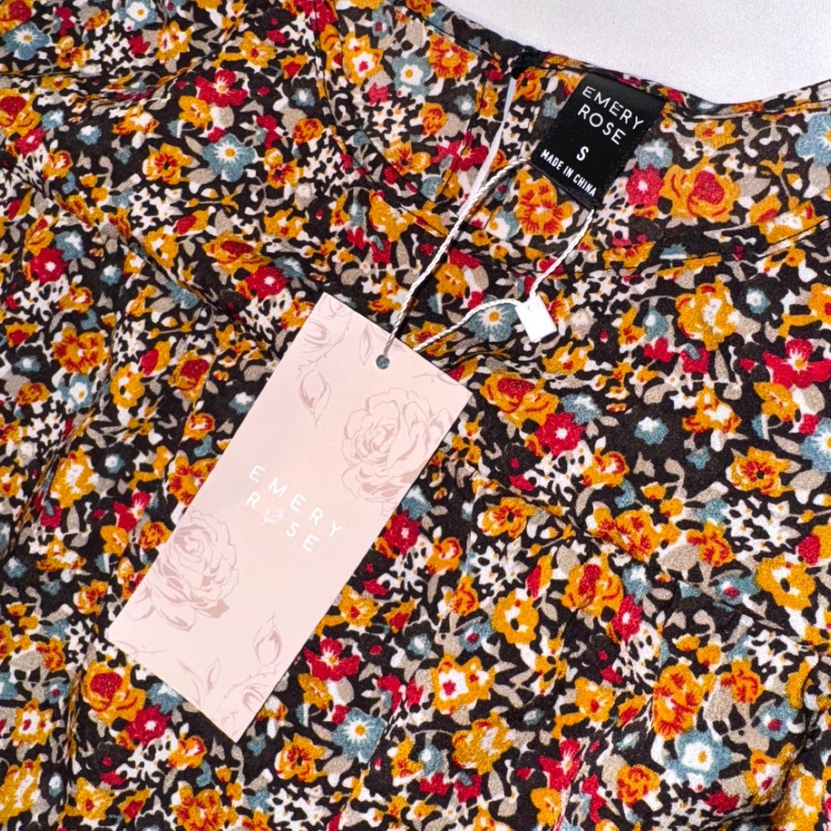 Vintage Emery Rose Shirt Womens Orange Floral Boho Tunic Top S Long Sleeve Pullover Size S / US 4 / IT 40 - 2 Thumbnail