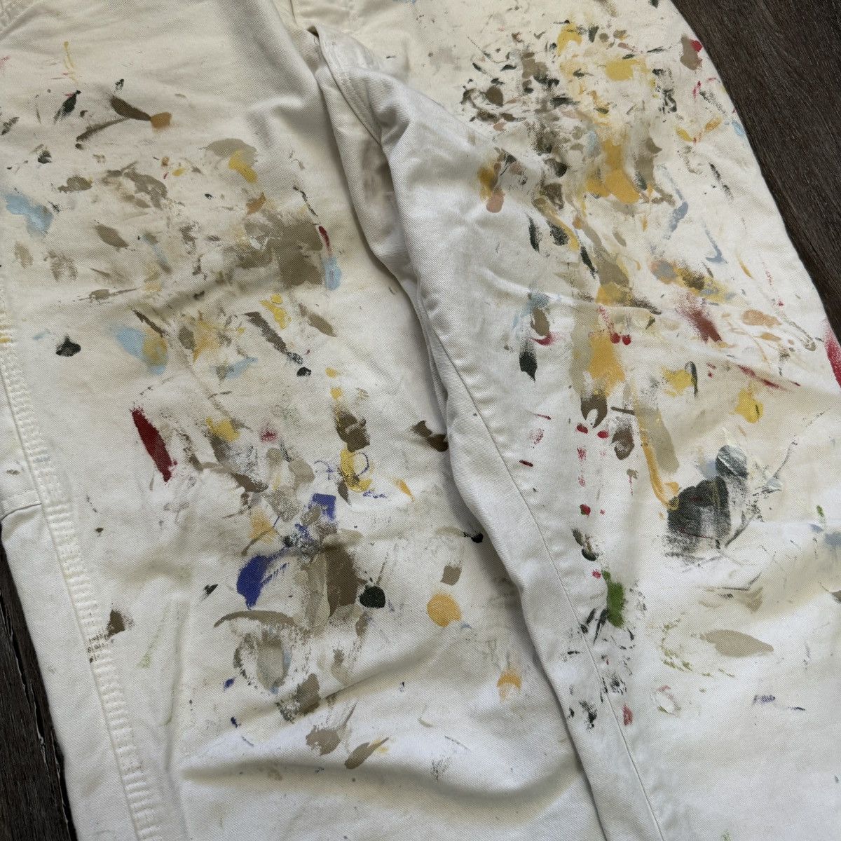 Dickies × Japanese Brand × Vintage Crazy Vintage y2k Dickies painted and worn wide leg pants Size US 36 / EU 52 - 4 Thumbnail