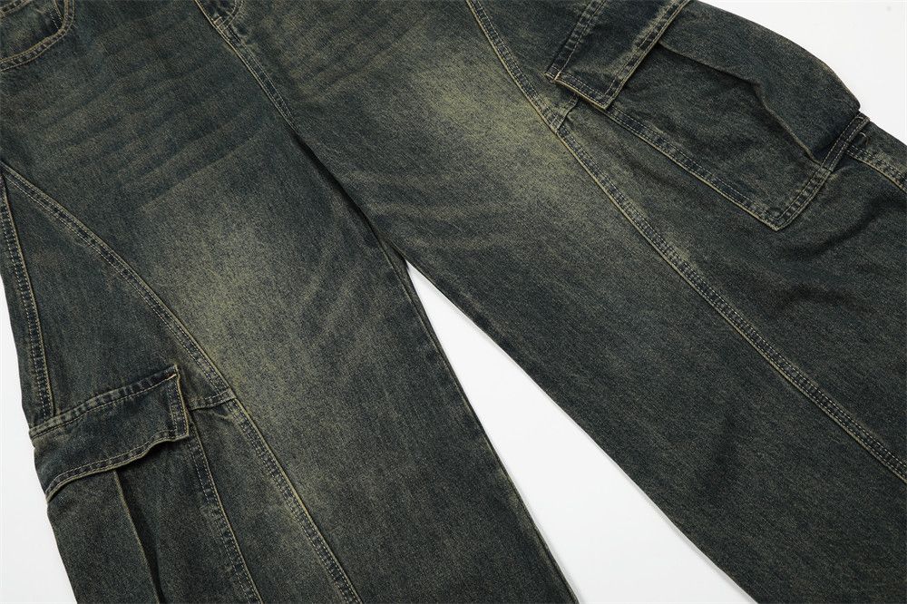 Vintage Men's heavy duty distressed punk washed cargo scimitar jeans Size US 32 / EU 48 - 4 Thumbnail
