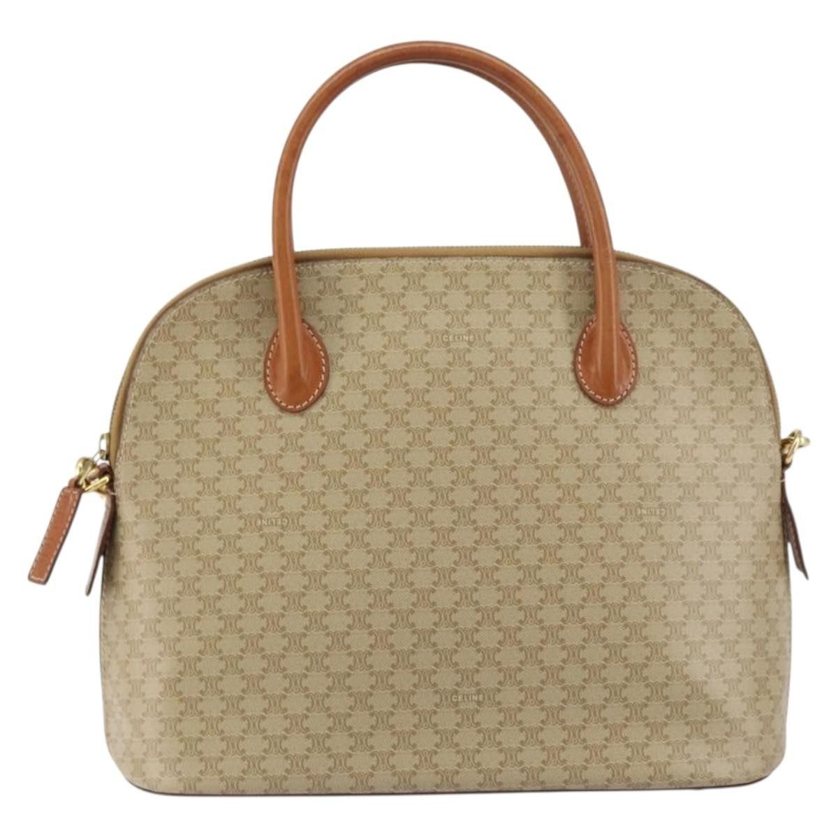 Celine Celine Vintage Macadam Handbag Canvas and Leather Size ONE SIZE - 1 Thumbnail
