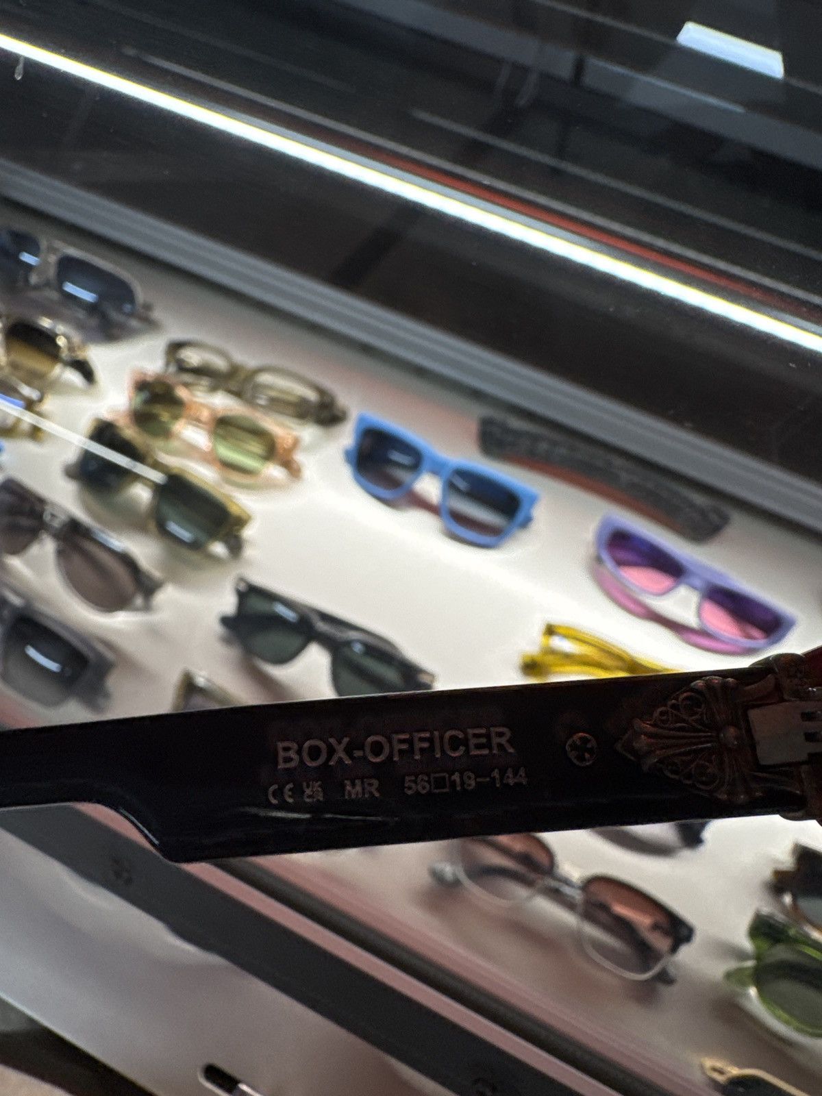 Chrome Hearts Box Officer Navy Blue/Red Sunglasses Size ONE SIZE - 6 Thumbnail