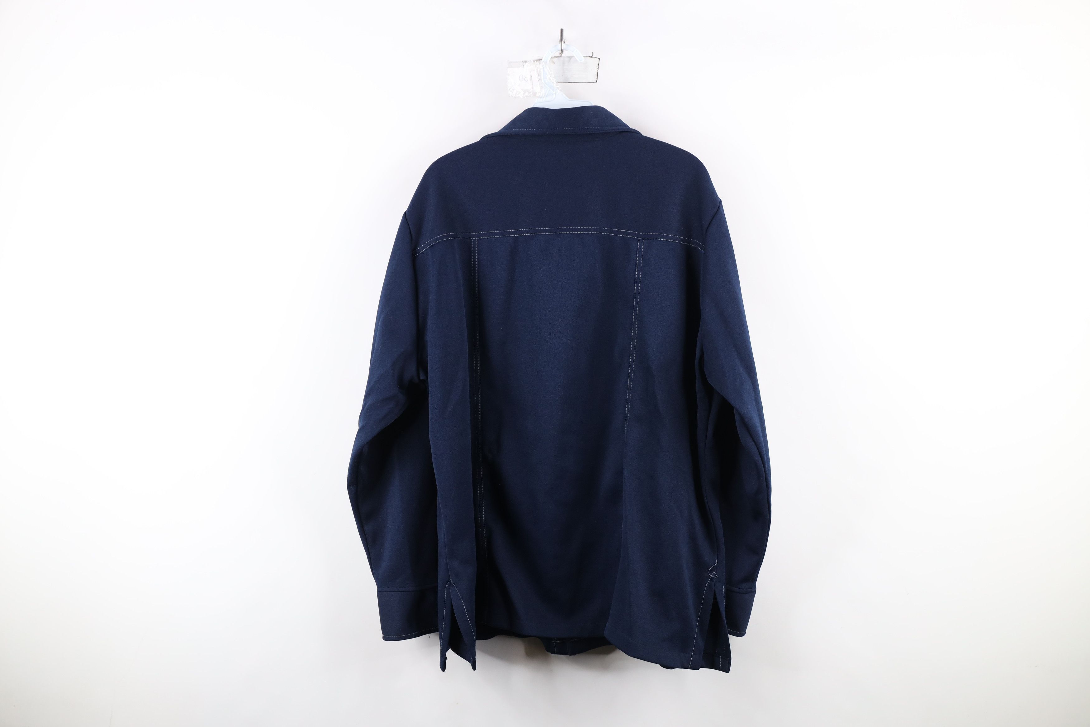 Vintage × Wrangler Vintage 70s Wrangler Knit Button Shirt Jacket Blue USA Size US XL / EU 56 / 4 - 11 Thumbnail