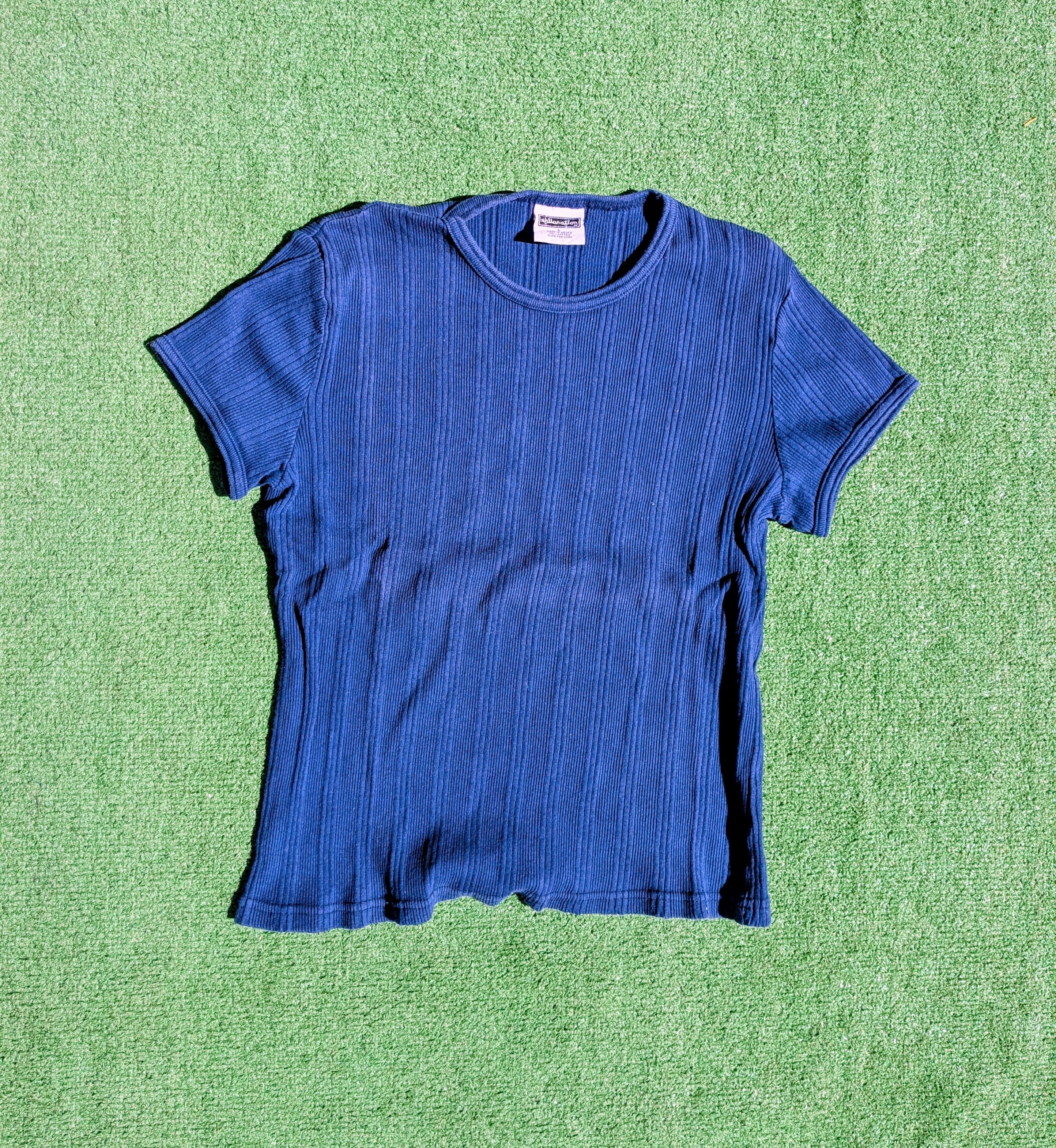 Other Vintage Xhilaration Ribbed Textured S/S Cotton Petite Shirt Size L / US 10 / IT 46 - 5 Thumbnail